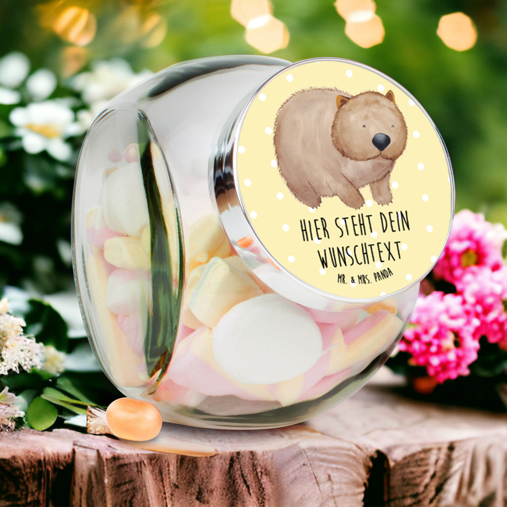 Personalisiertes Bonbonglas Wombat Vorratsdose, Vorratsbehälter, Süßigkeitenglas, Süßigkeitendose, Kaffeedose, Müslidose, Teedose, Keksbehälter, Keksedose, Glasdose, Glasbälter, Vorratsglas, Küchenbehälter, Aufbewahrungsdose, Aufbewahungsglas, Gewürzdose, Küchenorganizer, Snackdose, Tiermotive, Gute Laune, lustige Sprüche, Tiere, Wombat, Das Leben ist schön, Motivation, Spruch, Australien