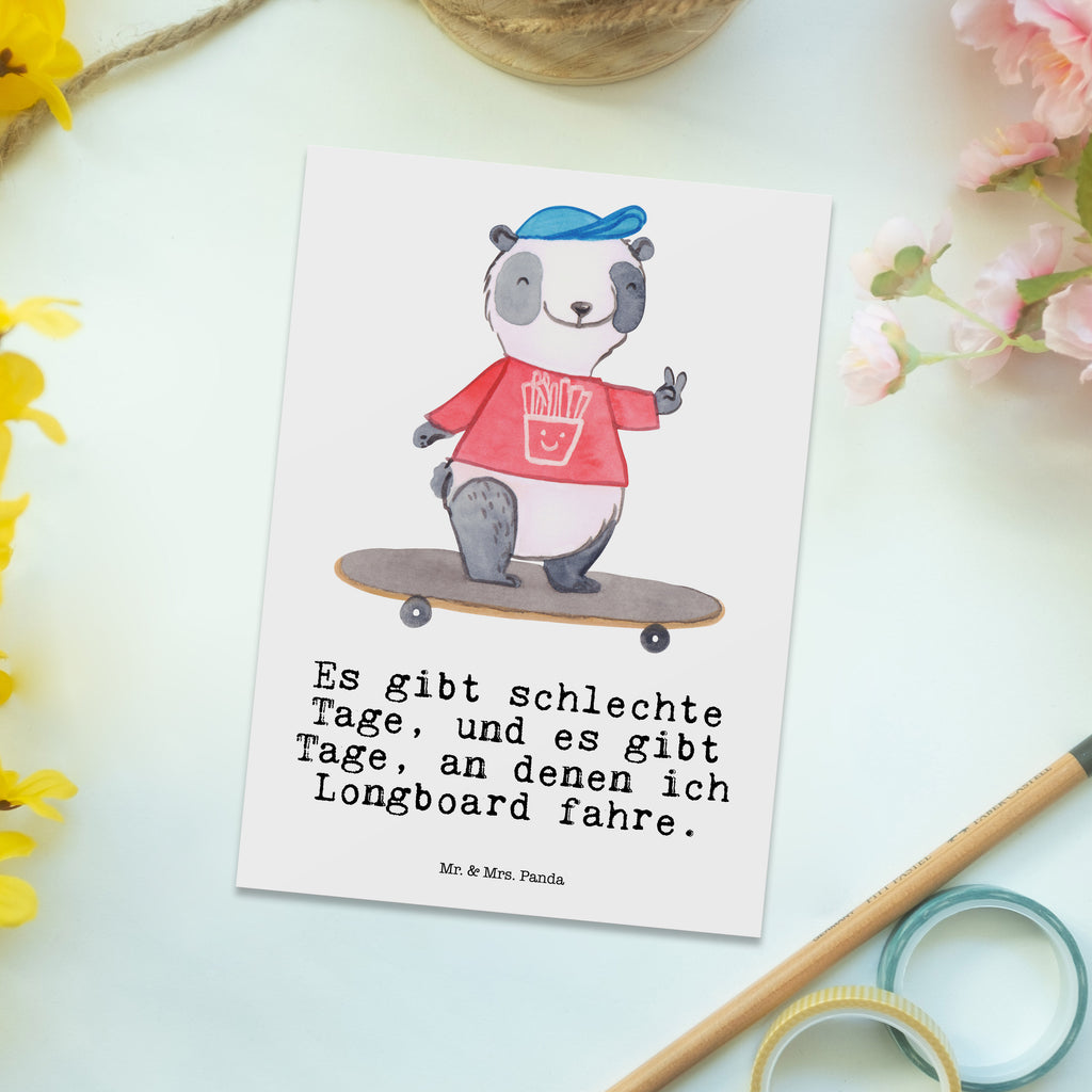 Postkarte Panda Longboard fahren Tage Postkarte, Karte, Geschenkkarte, Grußkarte, Einladung, Ansichtskarte, Geburtstagskarte, Einladungskarte, Dankeskarte, Ansichtskarten, Einladung Geburtstag, Einladungskarten Geburtstag, Geschenk, Sport, Sportart, Hobby, Schenken, Danke, Dankeschön, Auszeichnung, Gewinn, Sportler, Longboard fahren, Skaten