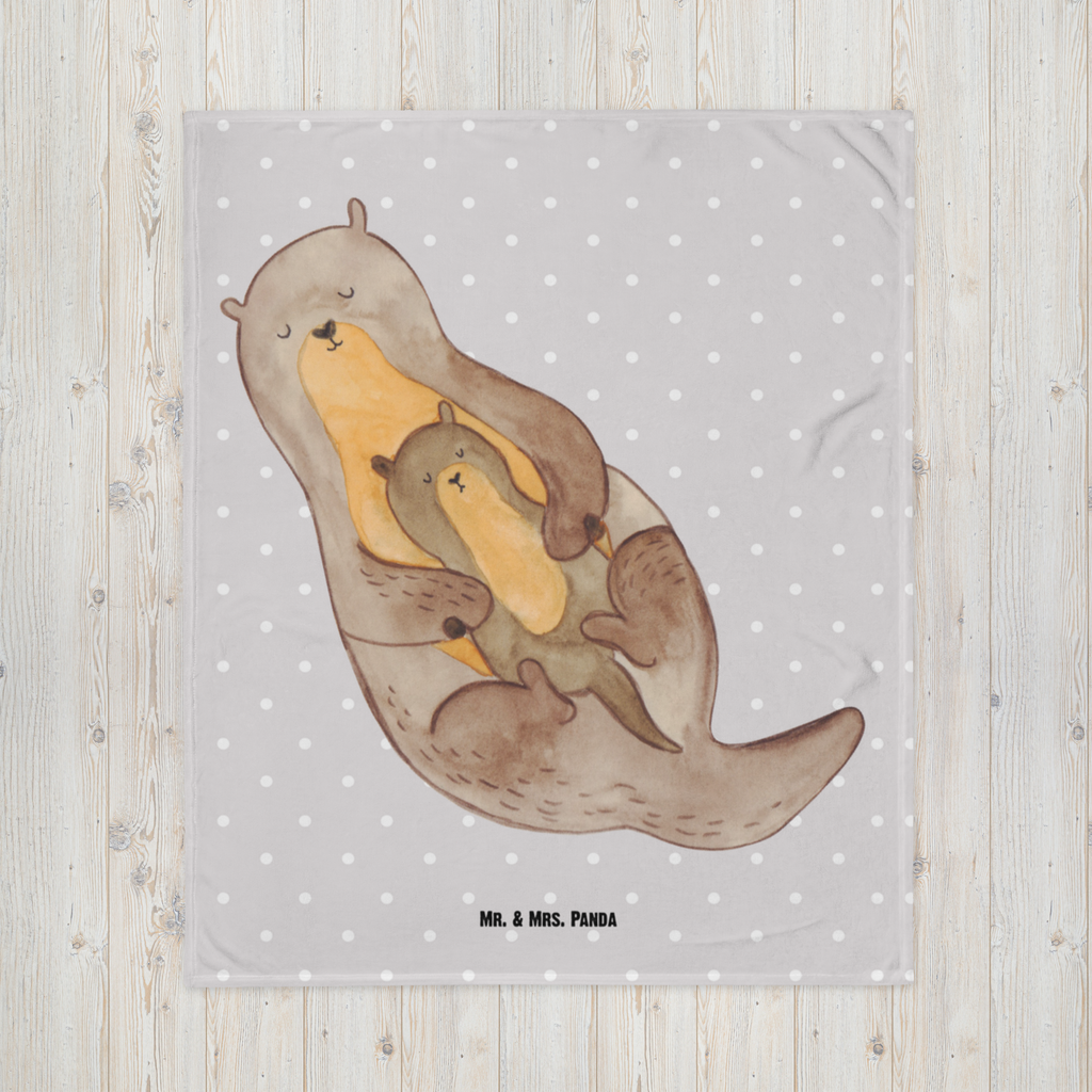 Kuscheldecke Otter mit Kind Decke, Wohndecke, Tagesdecke, Wolldecke, Sofadecke, Otter, Fischotter, Seeotter, Otter Seeotter See Otter