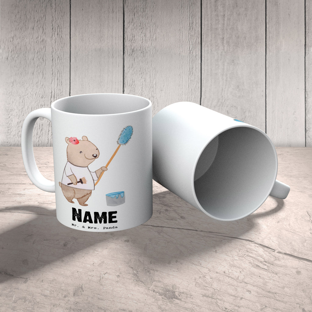 Personalisierte Tasse Malerin mit Herz Personalisierte Tasse, Namenstasse, Wunschname, Personalisiert, Tasse, Namen, Drucken, Tasse mit Namen, Beruf, Ausbildung, Jubiläum, Abschied, Rente, Kollege, Kollegin, Geschenk, Schenken, Arbeitskollege, Mitarbeiter, Firma, Danke, Dankeschön, Maler, Malermeisterin, Gesellenprüfung, Meisterprüfung, Malerbetrieb