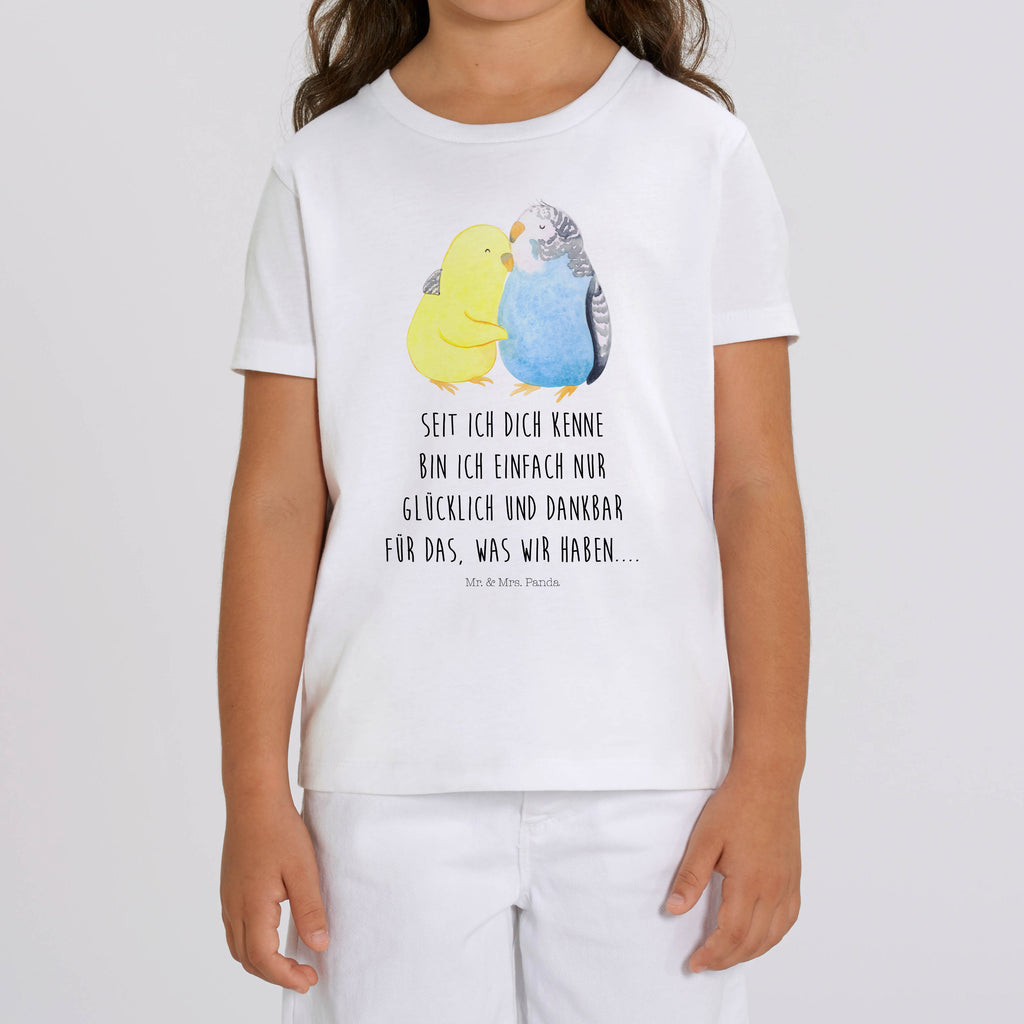 Organic Kinder T-Shirt Wellensittich Liebe Kinder T-Shirt, Kinder T-Shirt Mädchen, Kinder T-Shirt Jungen, Liebe, Partner, Freund, Freundin, Ehemann, Ehefrau, Heiraten, Verlobung, Heiratsantrag, Liebesgeschenk, Jahrestag, Hocheitstag, Vögel, Wellensittich, Nähe, Kuscheln, Vertrauen