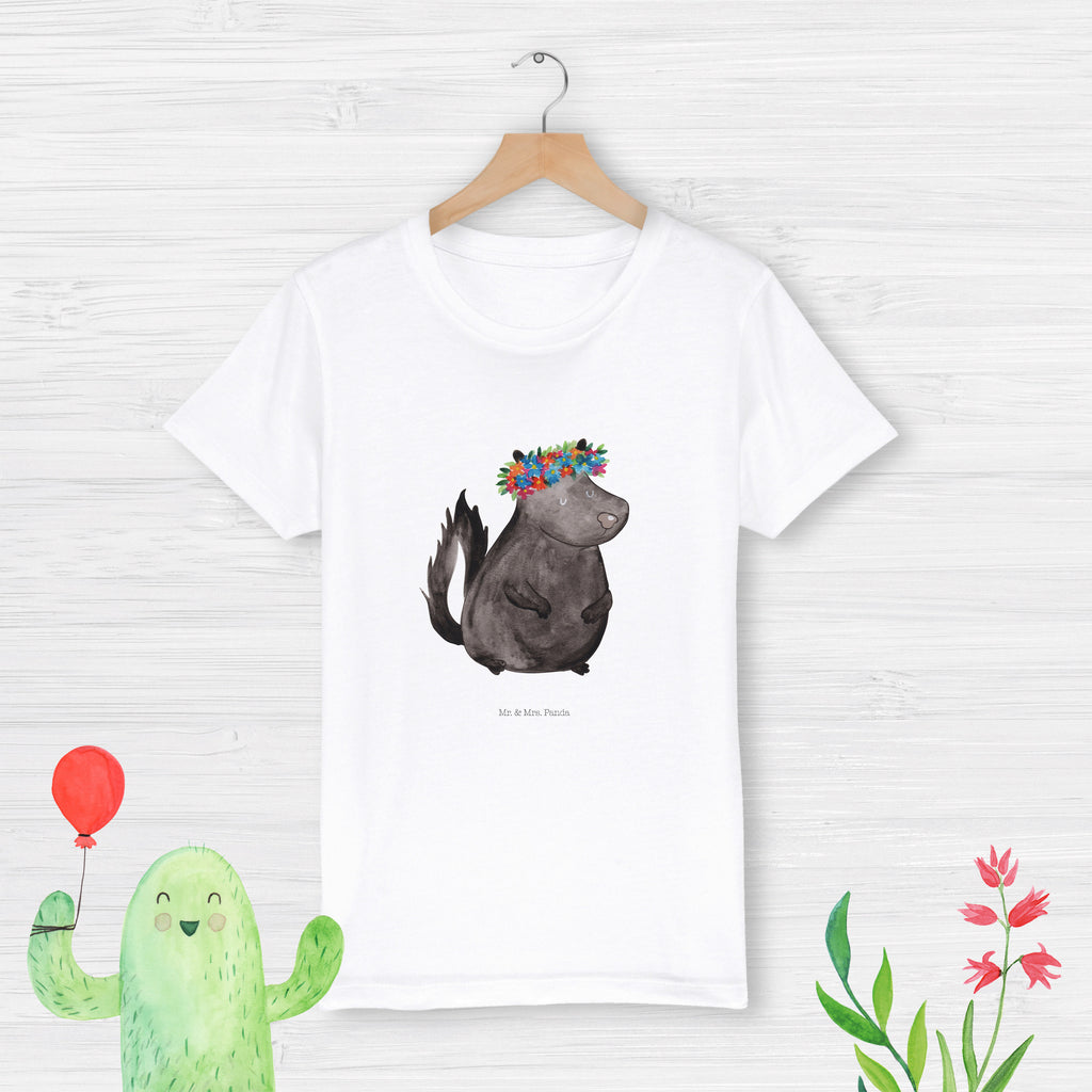 Organic Kinder T-Shirt Stinktier Mädchen Kinder T-Shirt, Kinder T-Shirt Mädchen, Kinder T-Shirt Jungen, Stinktier, Skunk, Wildtier, Raubtier, Stinker, Stinki, Yoga, Namaste, Lebe, Liebe, Lache