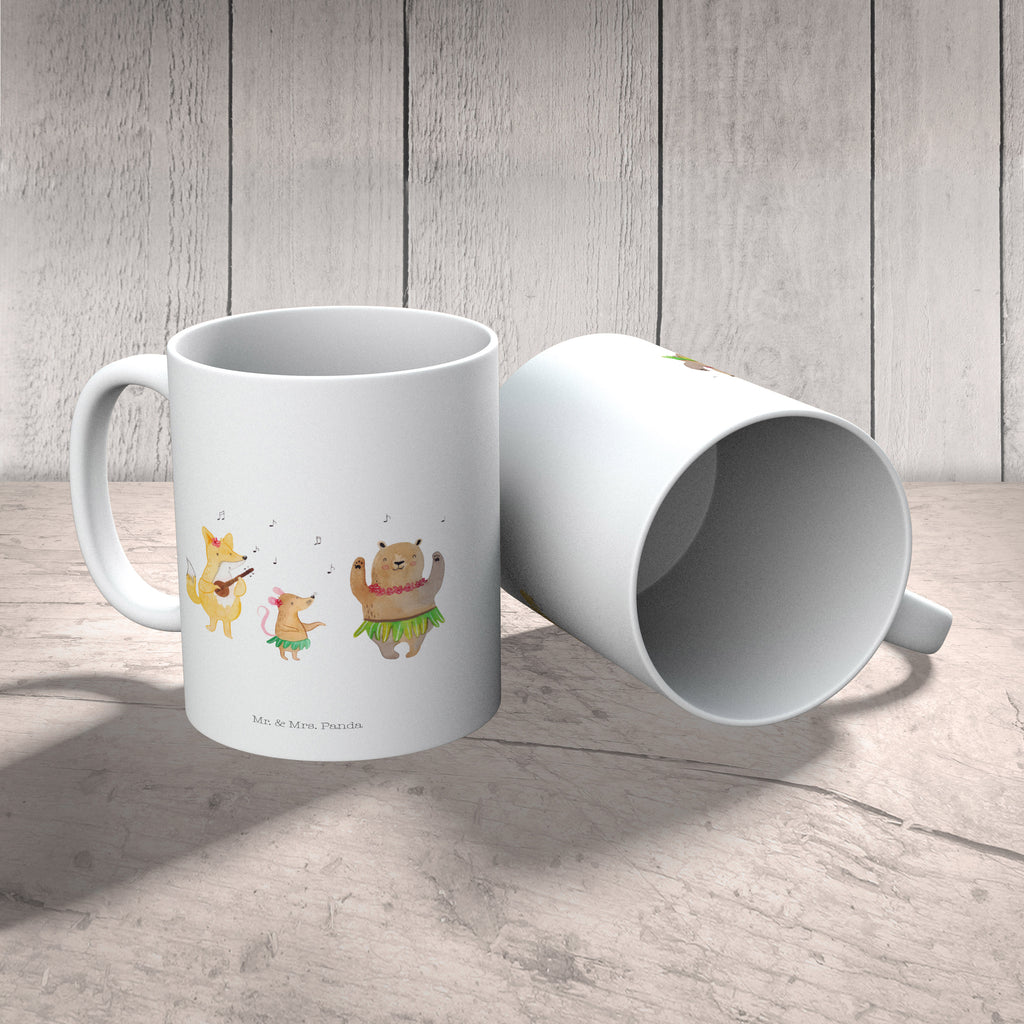 Tasse Waldtiere Aloha Tasse, Kaffeetasse, Teetasse, Becher, Kaffeebecher, Teebecher, Keramiktasse, Porzellantasse, Büro Tasse, Geschenk Tasse, Tasse Sprüche, Tasse Motive, Kaffeetassen, Tasse bedrucken, Designer Tasse, Cappuccino Tassen, Schöne Teetassen, Tiermotive, Gute Laune, lustige Sprüche, Tiere, Wald, Waldtiere, Musik, Aloha, Bär, Hase, Igel, Tanzen, Leben, Lachen