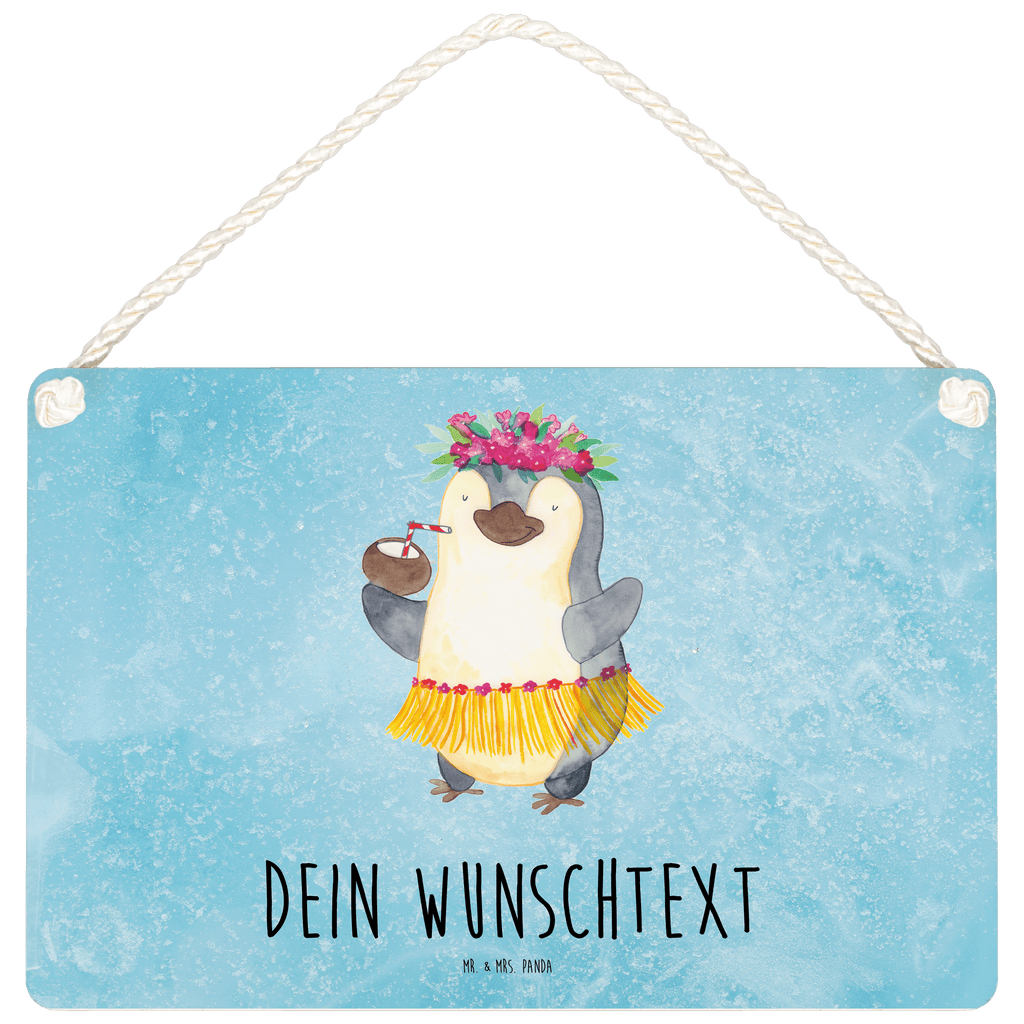 Personalisiertes Deko Schild Pinguin Kokosnuss Dekoschild, Deko Schild, Schild, Tür Schild, Türschild, Holzschild, Wandschild, Wanddeko, Pinguin, Aloha, Hawaii, Urlaub, Kokosnuss, Pinguine