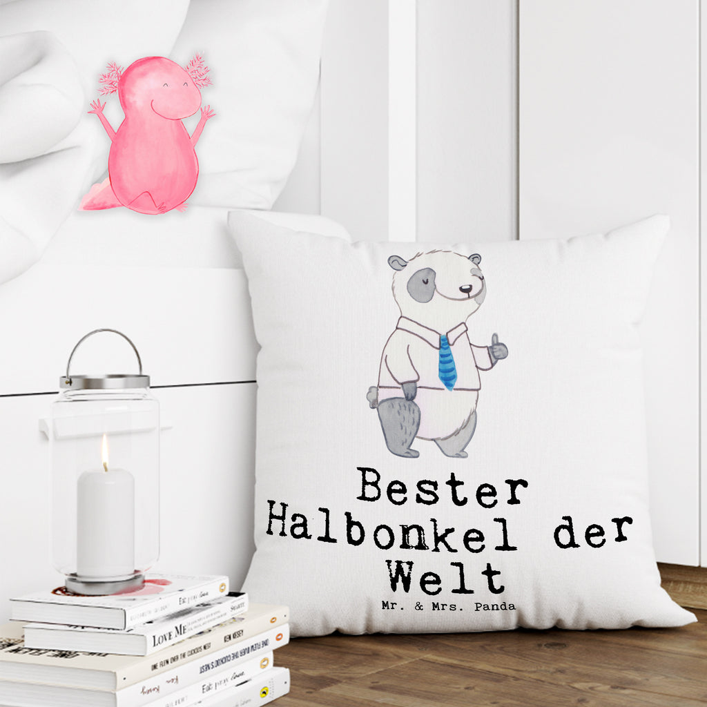 40x40 Kissen Panda Bester Halbonkel der Welt Kissenhülle, Kopfkissen, Sofakissen, Dekokissen, Motivkissen, für, Dankeschön, Geschenk, Schenken, Geburtstag, Geburtstagsgeschenk, Geschenkidee, Danke, Bedanken, Mitbringsel, Freude machen, Geschenktipp, Onkel, bester Onkel, Halbonkel, Stiefonkel, Stief, Stiefgeschwister, Familie, Kleinigkeit