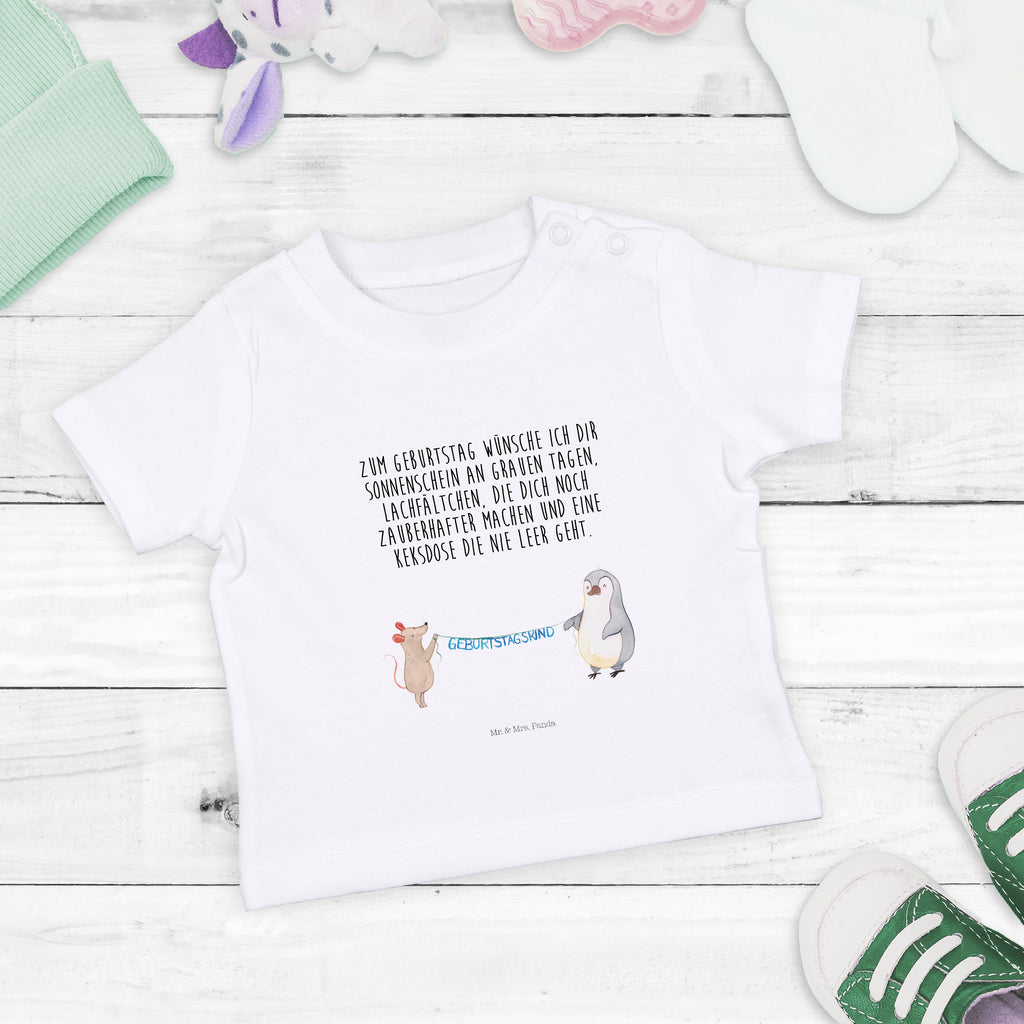 Organic Baby Shirt Maus Pinguin Geburtstag Baby T-Shirt, Jungen Baby T-Shirt, Mädchen Baby T-Shirt, Shirt, Geburtstag, Geburtstagsgeschenk, Geschenk, Maus, Pinguin, Geburtstage, Happy Birthday, Geburtstagsfeier