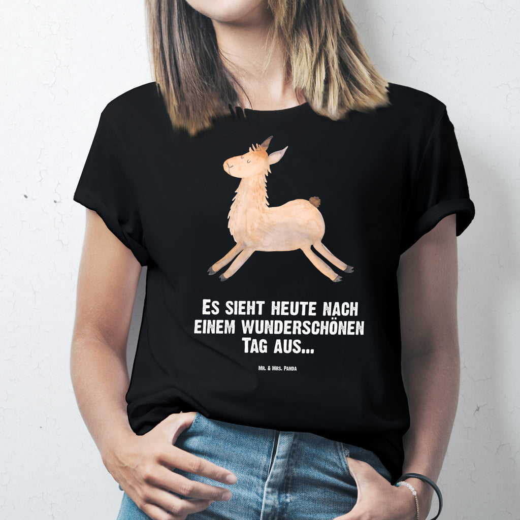 T-Shirt Standard Lama Springen T-Shirt, Shirt, Tshirt, Lustiges T-Shirt, T-Shirt mit Spruch, Party, Junggesellenabschied, Jubiläum, Geburstag, Herrn, Damen, Männer, Frauen, Schlafshirt, Nachthemd, Sprüche, Lama, Alpaka, Lamas, Lieblingstag, Happy day, fröhlich, Glück, Freundin, Liebeskummer, Neustart, guten Morgen, Start, Prüfung, Abitur