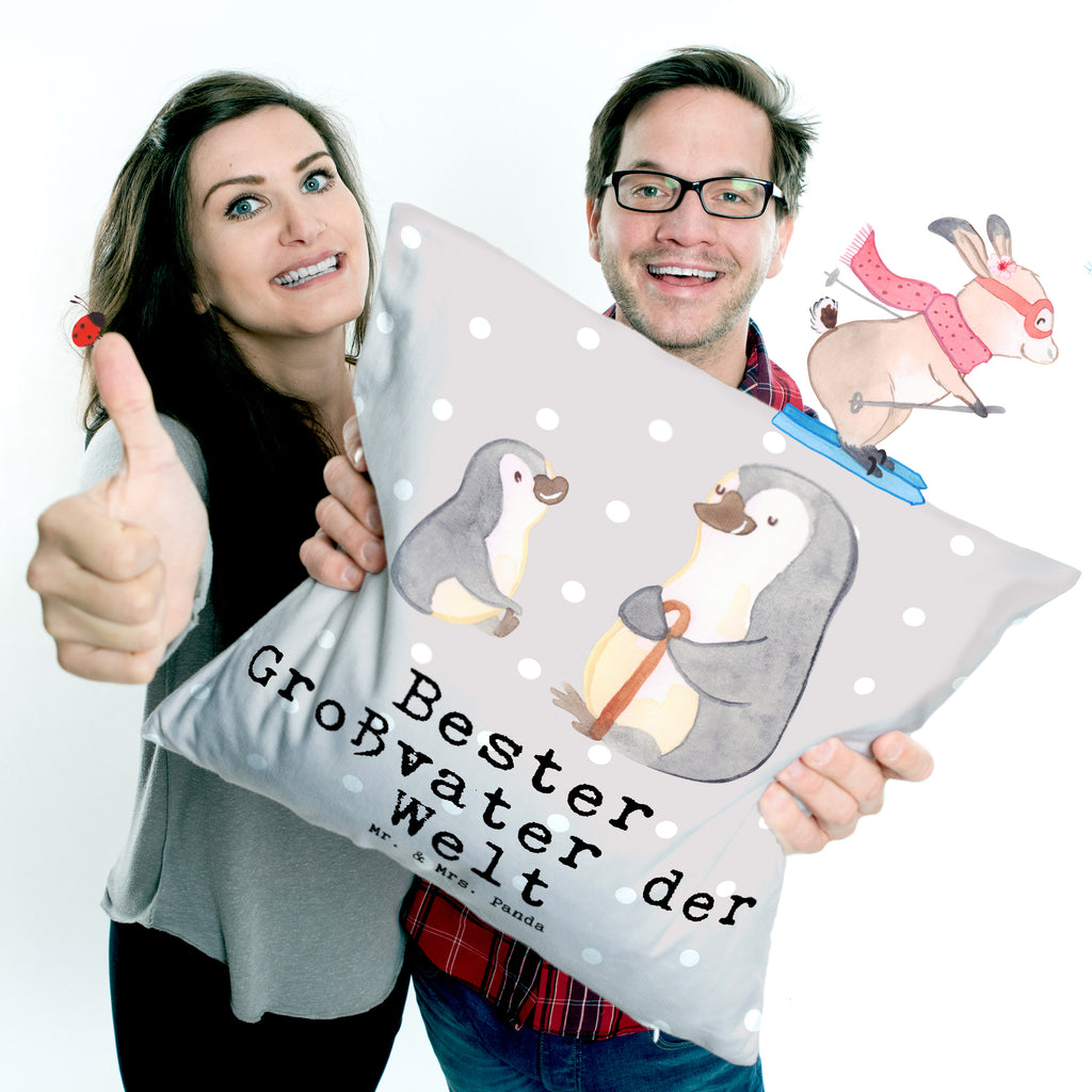 40x40 Kissen Pinguin Bester Großvater der Welt Kissenhülle, Kopfkissen, Sofakissen, Dekokissen, Motivkissen, für, Dankeschön, Geschenk, Schenken, Geburtstag, Geburtstagsgeschenk, Geschenkidee, Danke, Bedanken, Mitbringsel, Freude machen, Geschenktipp, Großvater, Grossvater, Opa, Opi. Großpapa, Großeltern, enkel, Enkelin, Enkelkind, Kleinigkeit, Oppa, Oppi, Bester