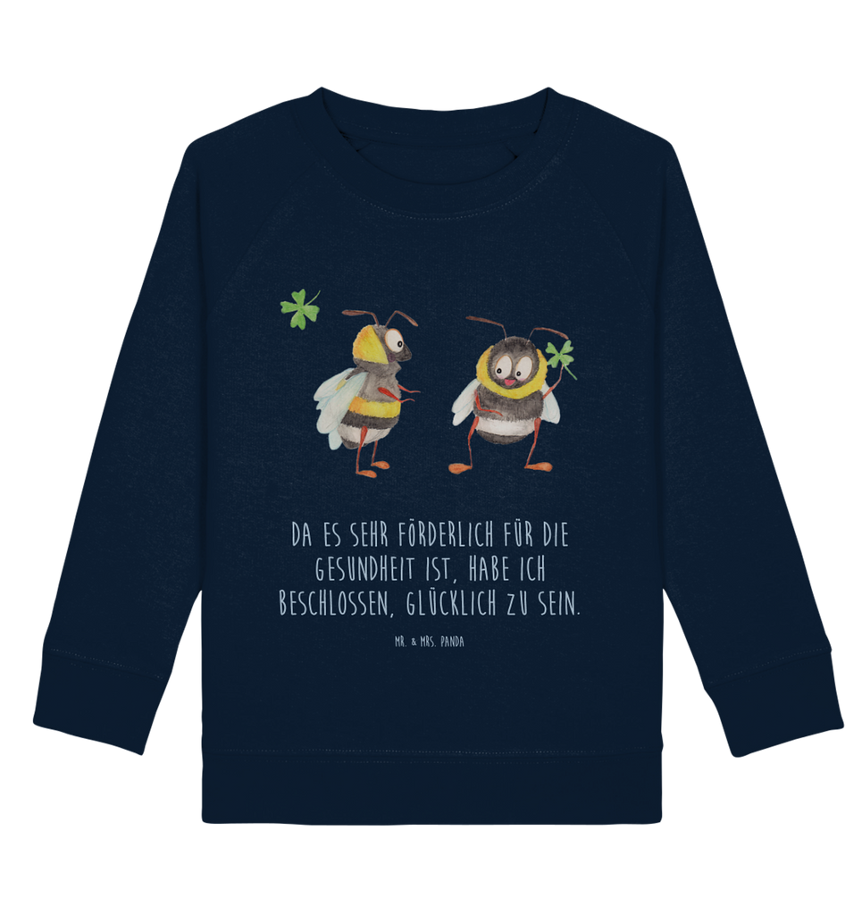 Organic Kinder Pullover Hummeln mit Kleeblatt Kinder Pullover, Kinder Sweatshirt, Jungen, Mädchen, Tiermotive, Gute Laune, lustige Sprüche, Tiere, Hummel, Biene, Spruch positiv, Biene Deko, Spruch schön, glücklich sein, glücklich werden, Spruch fröhlich