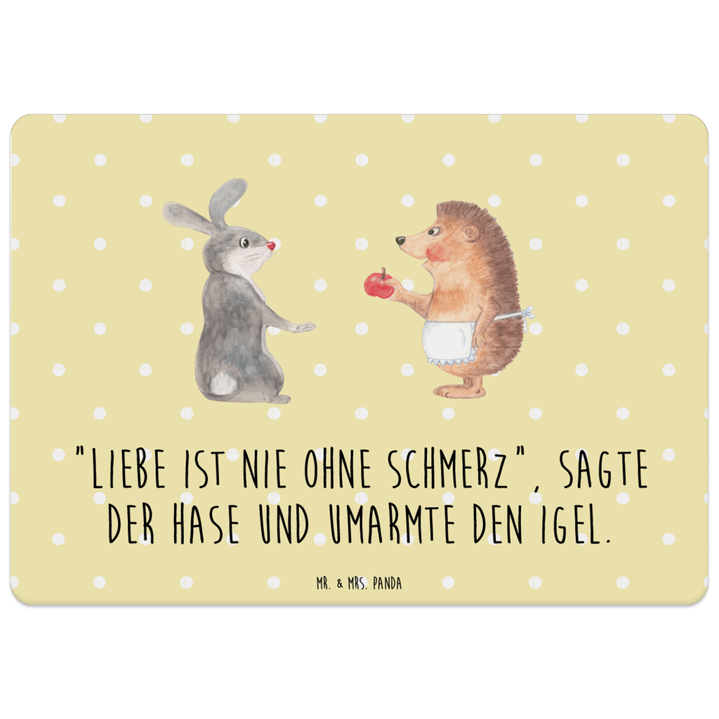 Tischset Liebe ist nie ohne Schmerz Tischset, Tischuntersetzer, Platzset, Tischsets abwaschbar, Tischunterlage, Tiermotive, Gute Laune, lustige Sprüche, Tiere, Igel und Hase, Igel, Hase, Liebe Spruch, Liebeskummer Geschenk, Herzschmerz, Trösten, Trennungsschmerz, Spruch romantisch