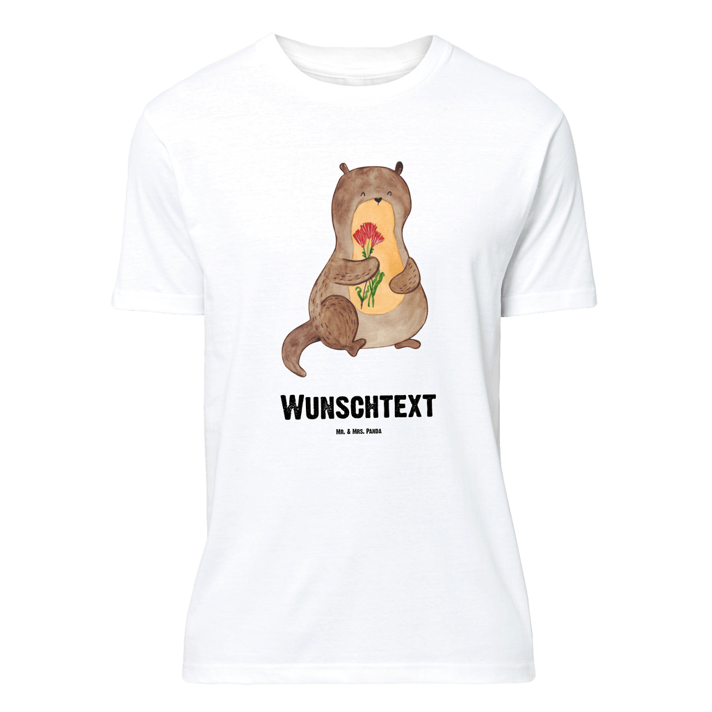 Personalisiertes T-Shirt Otter Blumenstrauß T-Shirt Personalisiert, T-Shirt mit Namen, T-Shirt mit Aufruck, Männer, Frauen, Wunschtext, Bedrucken, Otter, Fischotter, Seeotter, Otter Seeotter See Otter