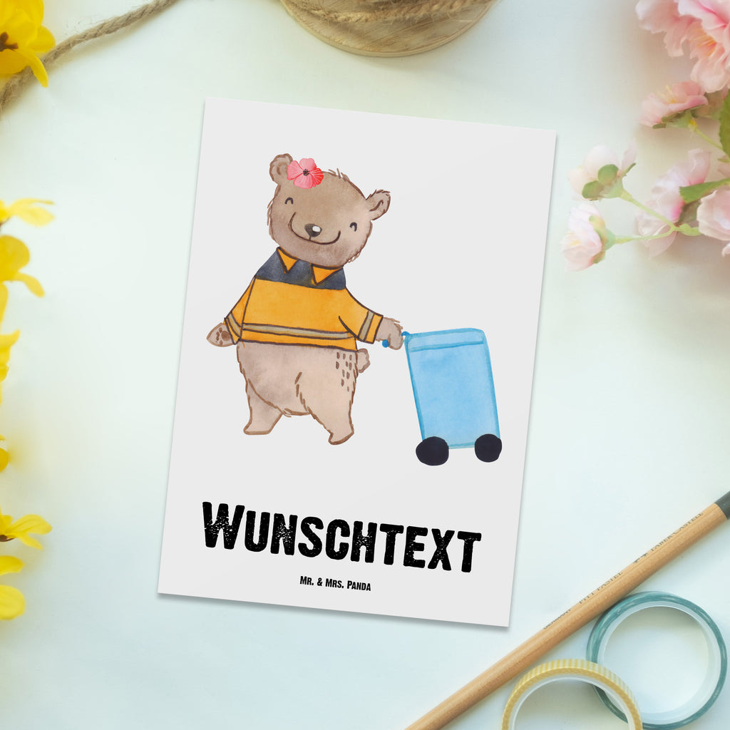 Personalisierte Postkarte Fachkraft - Kreislauf- und Abfallwirtschaft mit Herz Postkarte mit Namen, Postkarte bedrucken, Postkarte mit Wunschtext, Postkarte personalisierbar, Geschenkkarte mit Namen, Grußkarte mit Namen, Karte mit Namen, Einladung mit Namen, Ansichtskarte mit Namen, Geschenkkarte mit Wunschtext, Grußkarte mit Wunschtext, Karte mit Wunschtext, Einladung mit Wunschtext, Ansichtskarte mit Wunschtext, Beruf, Ausbildung, Jubiläum, Abschied, Rente, Kollege, Kollegin, Geschenk, Schenken, Arbeitskollege, Mitarbeiter, Firma, Danke, Dankeschön, Müllwerker, Fachkraft Kreislauf- und Abfallwirtschaft, Müllentsorger, Kehrichtmann, Müllmann, Müllfahrer