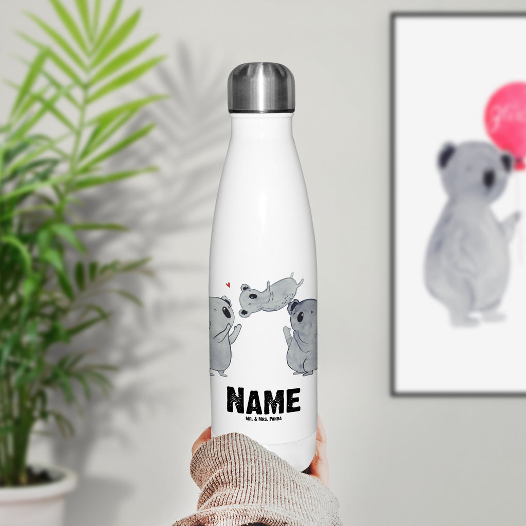 Personalisierte Thermosflasche Koala Feiern Sich Personalisierte Isolierflasche, Personalisierte Thermoflasche, Personalisierte Trinkflasche, Trinkflasche Mit Namen, Wunschname, Bedrucken, Namensflasche, Geburtstag, Geburtstagsgeschenk, Geschenk, Koala, Familie, Kind, Eltern, Herz, Liebe