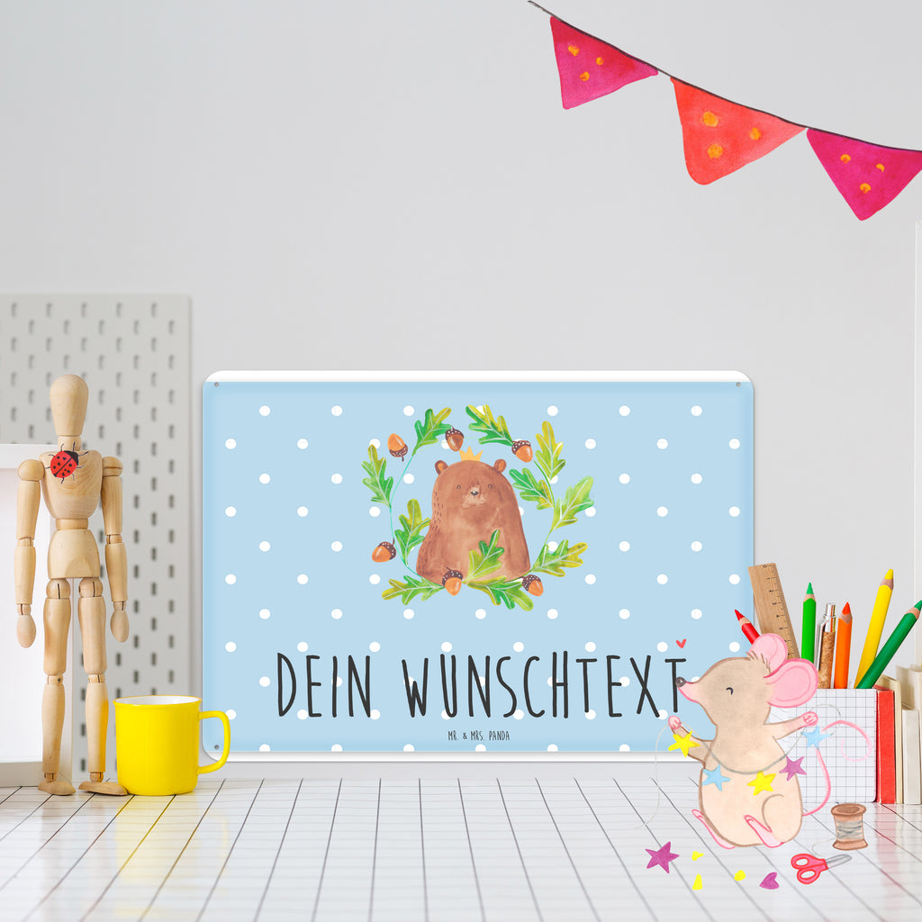 Personalisiertes Blechschild Bär König Blechschild, Metallschild, Geschenk Schild, Schild, Magnet-Metall-Schild, Deko Schild, Wandschild, Wand-Dekoration, Türschild, Bär, Teddy, Teddybär, Papa, Papa Bär, bester Vater, bester Papa, weltbester Papa, Vatertag, Vater, Dad, Daddy, Papi