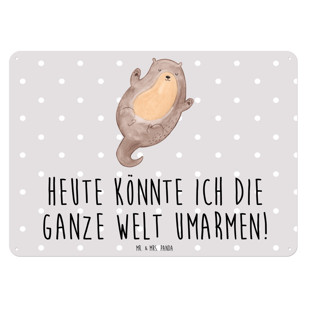 Blechschild Otter Umarmen Blechschild, Metallschild, Geschenk Schild, Schild, Magnet-Metall-Schild, Deko Schild, Wandschild, Wand-Dekoration, Türschild, Otter, Fischotter, Seeotter, Otter Seeotter See Otter