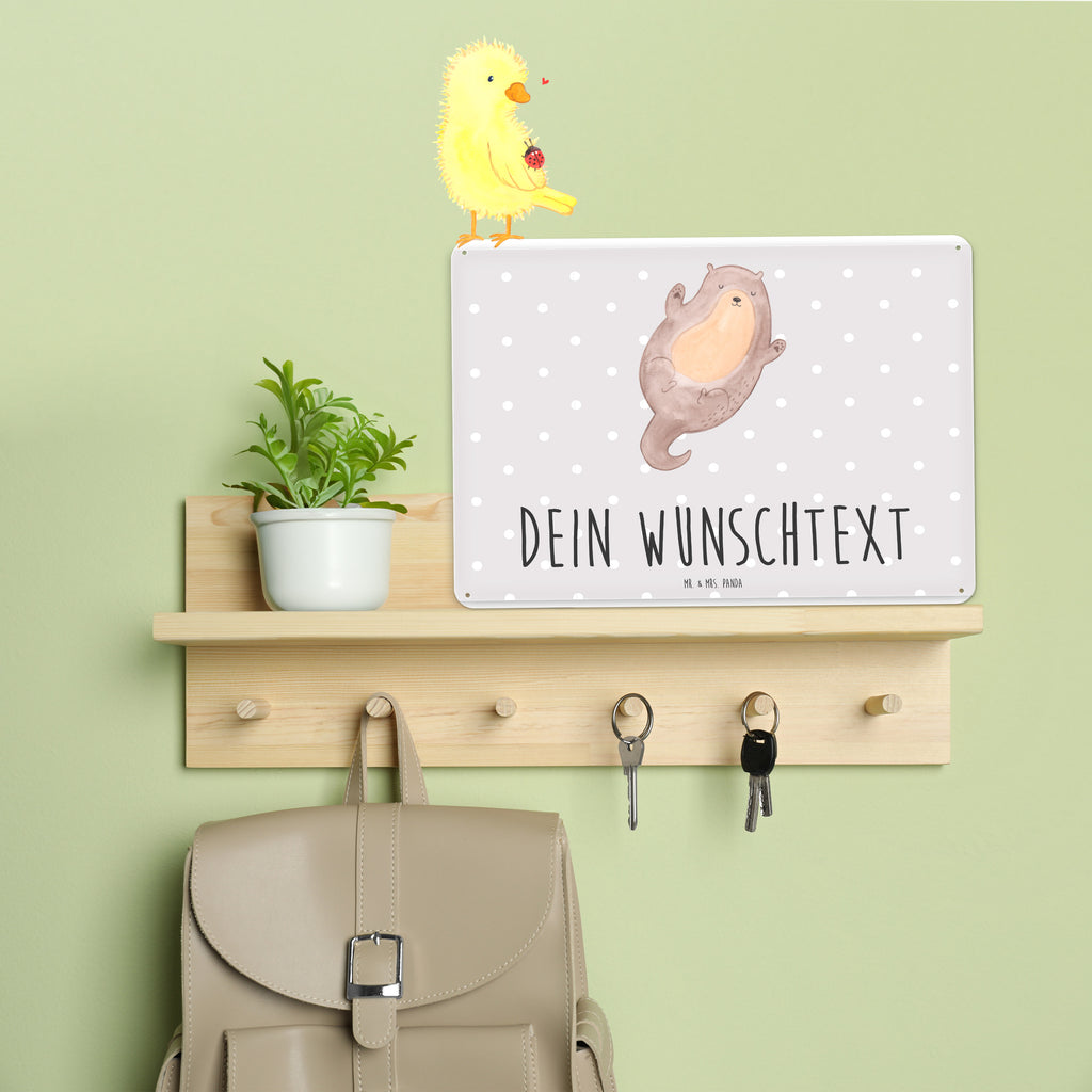 Personalisiertes Blechschild Otter Umarmen Blechschild, Metallschild, Geschenk Schild, Schild, Magnet-Metall-Schild, Deko Schild, Wandschild, Wand-Dekoration, Türschild, Otter, Fischotter, Seeotter, Otter Seeotter See Otter