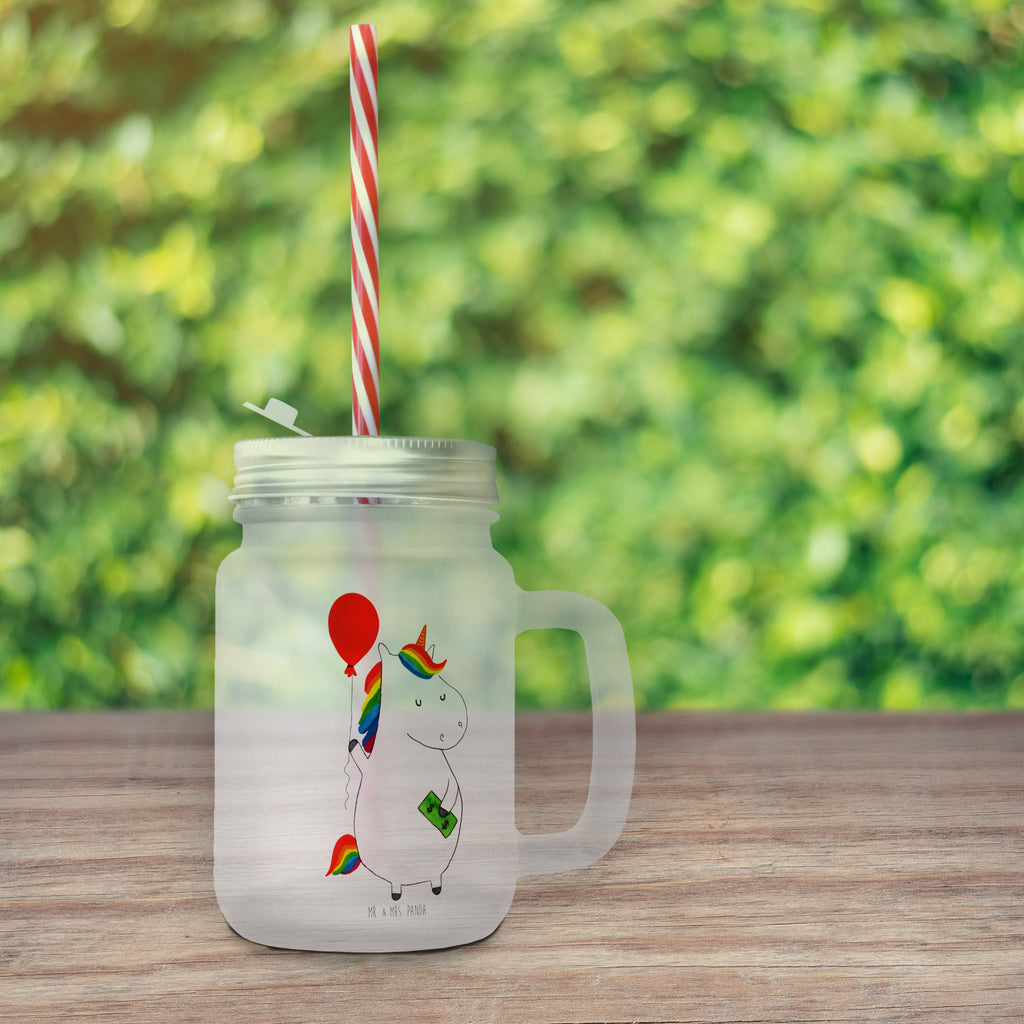 Trinkglas Mason Jar Einhorn Luftballon Mason Jar, Glas, Trinkglas, Henkelglas, Sommerglas, Einmachglas, Cocktailglas, Cocktail-Glas, Mason Jar Trinkglas, Satiniertes Glas, Retro-Glas, Strohhalm Glas, Schraubdeckel Glas, Sommerparty Einrichtung, Einhorn, Einhörner, Einhorn Deko, Pegasus, Unicorn, Luftballon, Geld, Lebenslust, Freude, Geschenk, Freundin