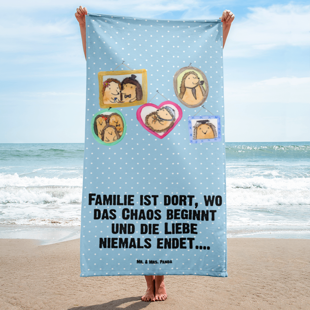 XL Badehandtuch Igel Familie Handtuch, Badetuch, Duschtuch, Strandtuch, Saunatuch, Familie, Vatertag, Muttertag, Bruder, Schwester, Mama, Papa, Oma, Opa, Liebe, Igel, Bilder, Zusammenhalt, Glück