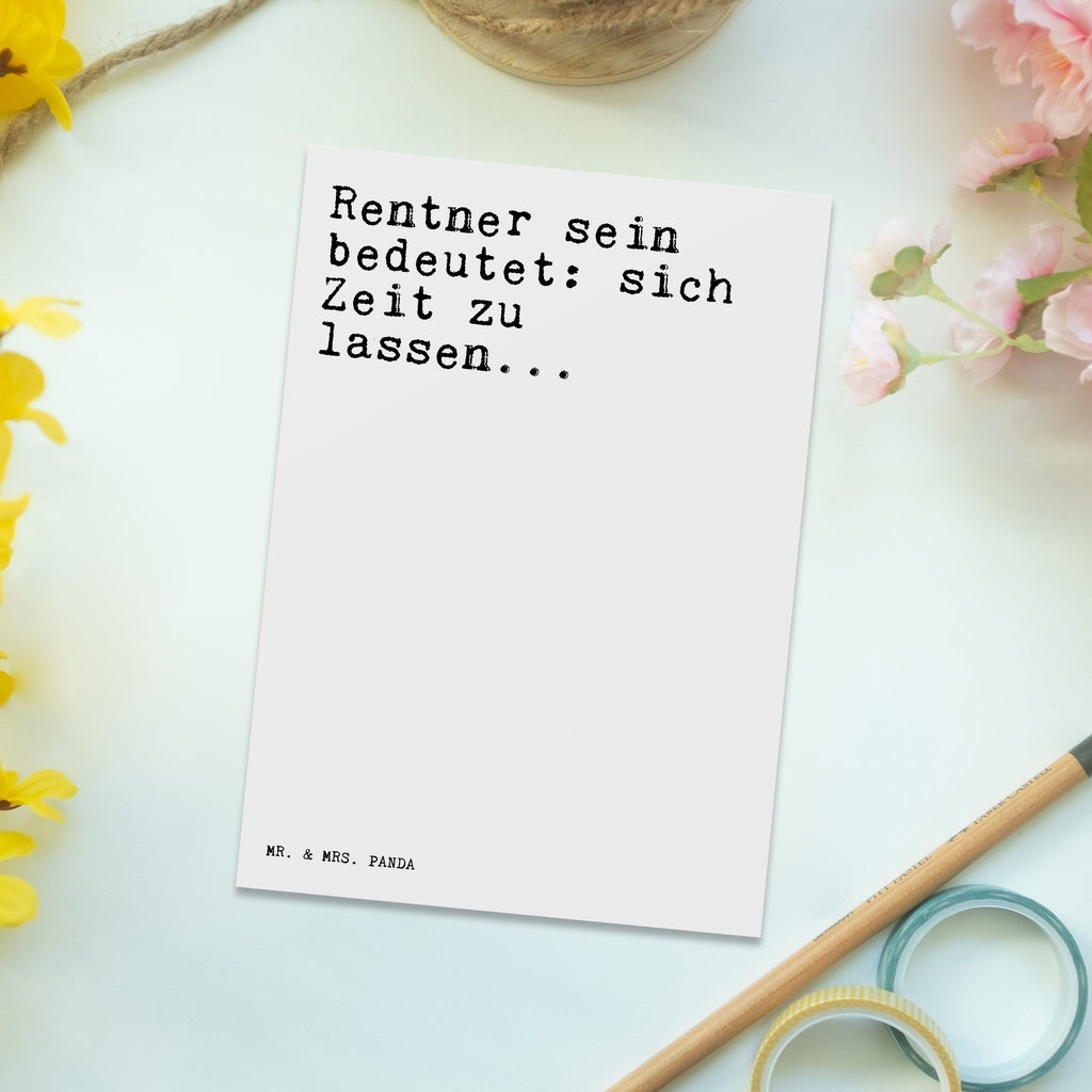 Postkarte Rentner sein bedeutet: sich... Postkarte, Karte, Geschenkkarte, Grußkarte, Einladung, Ansichtskarte, Geburtstagskarte, Einladungskarte, Dankeskarte, Ansichtskarten, Einladung Geburtstag, Einladungskarten Geburtstag, Spruch, Sprüche, lustige Sprüche, Weisheiten, Zitate, Spruch Geschenke, Spruch Sprüche Weisheiten Zitate Lustig Weisheit Worte