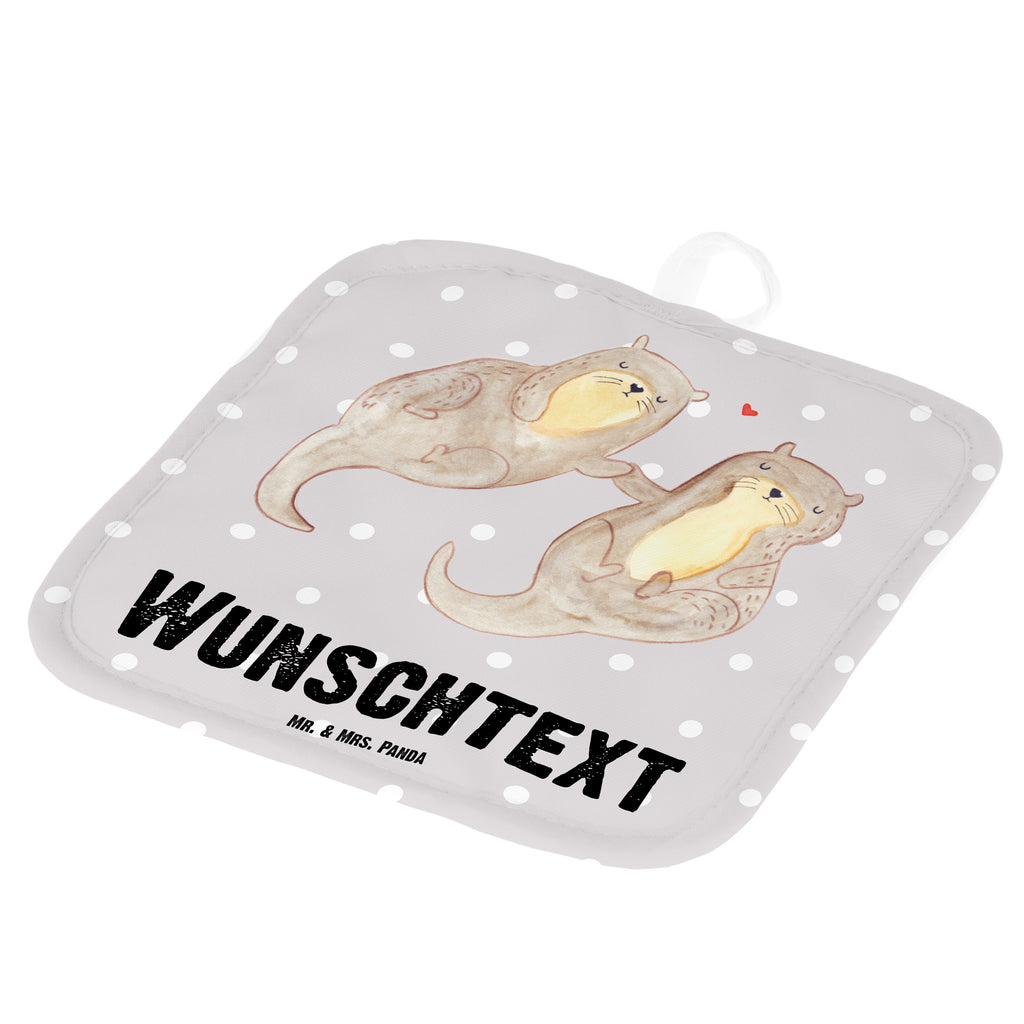 Personalisierte Topflappen Otter händchenhaltend Topflappen personalisiert, Personalisierte Topfuntersetzer, Personalisierter Ofenhandschuh, Topflappen Set personalisiert, Topflappen mit Namen, Namensaufdruck, Otter, Fischotter, Seeotter, Otter Seeotter See Otter