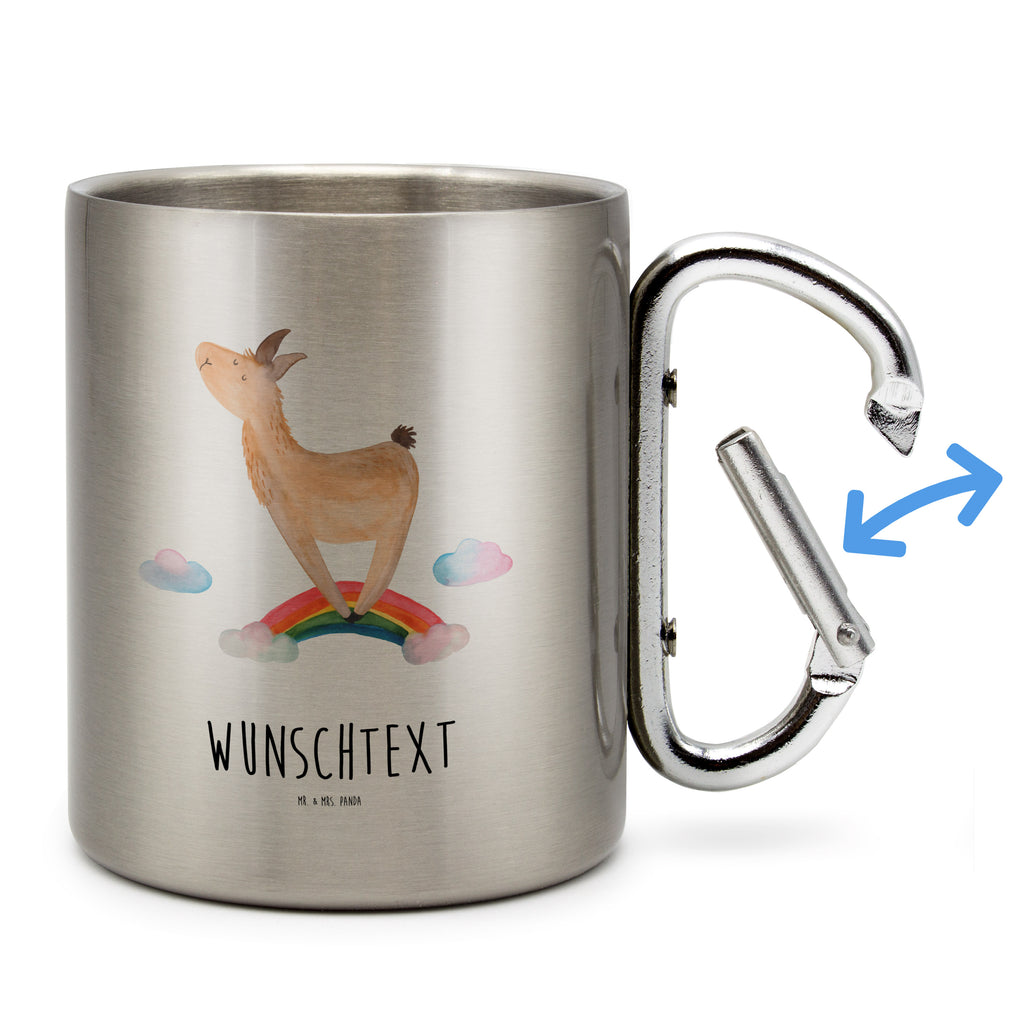 Personalisierter Edelstahlbecher Lama Regenbogen Personalisierte Edelstahltasse, Personalisierter Edelstahlbecher, Personalisierter Outdoor Becher, Personalisierte Outdoor Tasse, Lama, Alpaka, Lamas, Regenbogen, Haters gonna hate, Haters, Selbstständig, Außenseiter, Schule, Abi, Hobby, Wolkenland, Freiheit