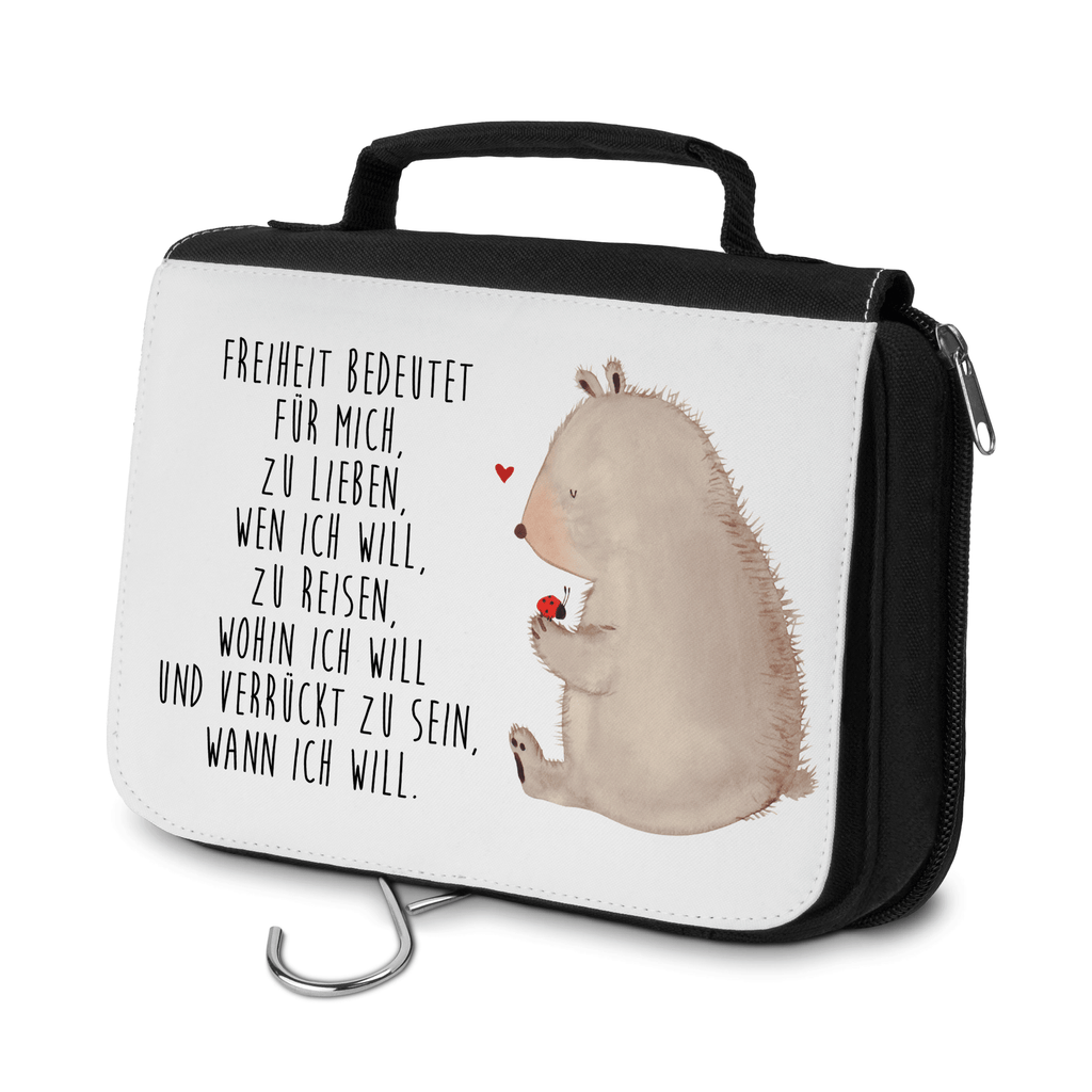 Kulturbeutel Bär Marienkäfer Kulturbeutel, Zum Aufhängen, Waschtasche, Kosmetiktasche, Damen, Herren, Aufbewahrungstasche, Schminktasche, Kosmetikbeutel, Organizer, Kulturtasche, Schminkutensil, Bär, Teddy, Teddybär, Marienkäfer, Liebe, Freiheit, Motivation, Das Leben ist schön