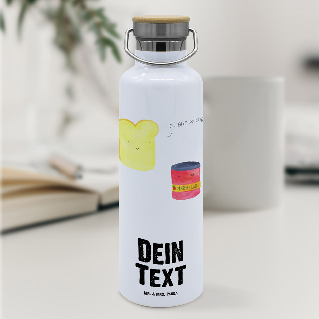 Personalisierte Trinkflasche Toast & Marmelade Personalisierte Trinkflasche, Trinkflasche mit Namen, Trinkflasche bedrucken, Flasche personalisiert, Trinkflasch mit Aufdruck, Trinkflasche Werbegeschenk, Namensaufdruck Trinkflasche, Sportflasche personalisiert, Trinkflasche Sport, Tiermotive, Gute Laune, lustige Sprüche, Tiere, Toast, Marmelade, Dreamteam, süße Postkarte, süß, Küche Deko, Küche Spruch, Frühstück Einladung, Brot, Toastbrot