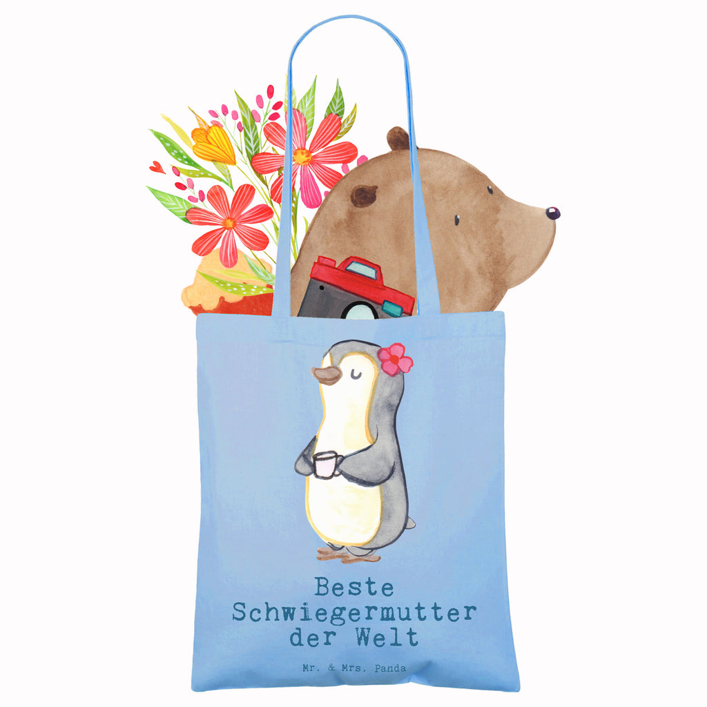 Tragetasche Pinguin Beste Schwiegermutter der Welt Beuteltasche, Beutel, Einkaufstasche, Jutebeutel, Stoffbeutel, Tasche, Shopper, Umhängetasche, Strandtasche, Schultertasche, Stofftasche, Tragetasche, Badetasche, Jutetasche, Einkaufstüte, Laptoptasche, für, Dankeschön, Geschenk, Schenken, Geburtstag, Geburtstagsgeschenk, Geschenkidee, Danke, Bedanken, Mitbringsel, Freude machen, Geschenktipp, Schwiegermutter, Schwiegermama, Schwiegereltern, Mama, Mutter, Mutter des Ehepartners, angeheiratet