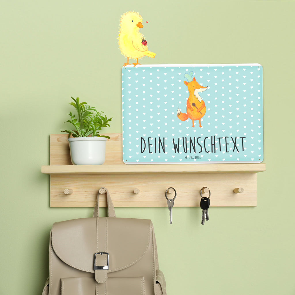 Personalisiertes Blechschild Fuchs Koch Blechschild, Metallschild, Geschenk Schild, Schild, Magnet-Metall-Schild, Deko Schild, Wandschild, Wand-Dekoration, Türschild, Fuchs, Füchse, Koch Geschenk, Küche Spruch, Küche Deko, Köche, Bäcker, Party Spruch, Spruch lustig, witzig