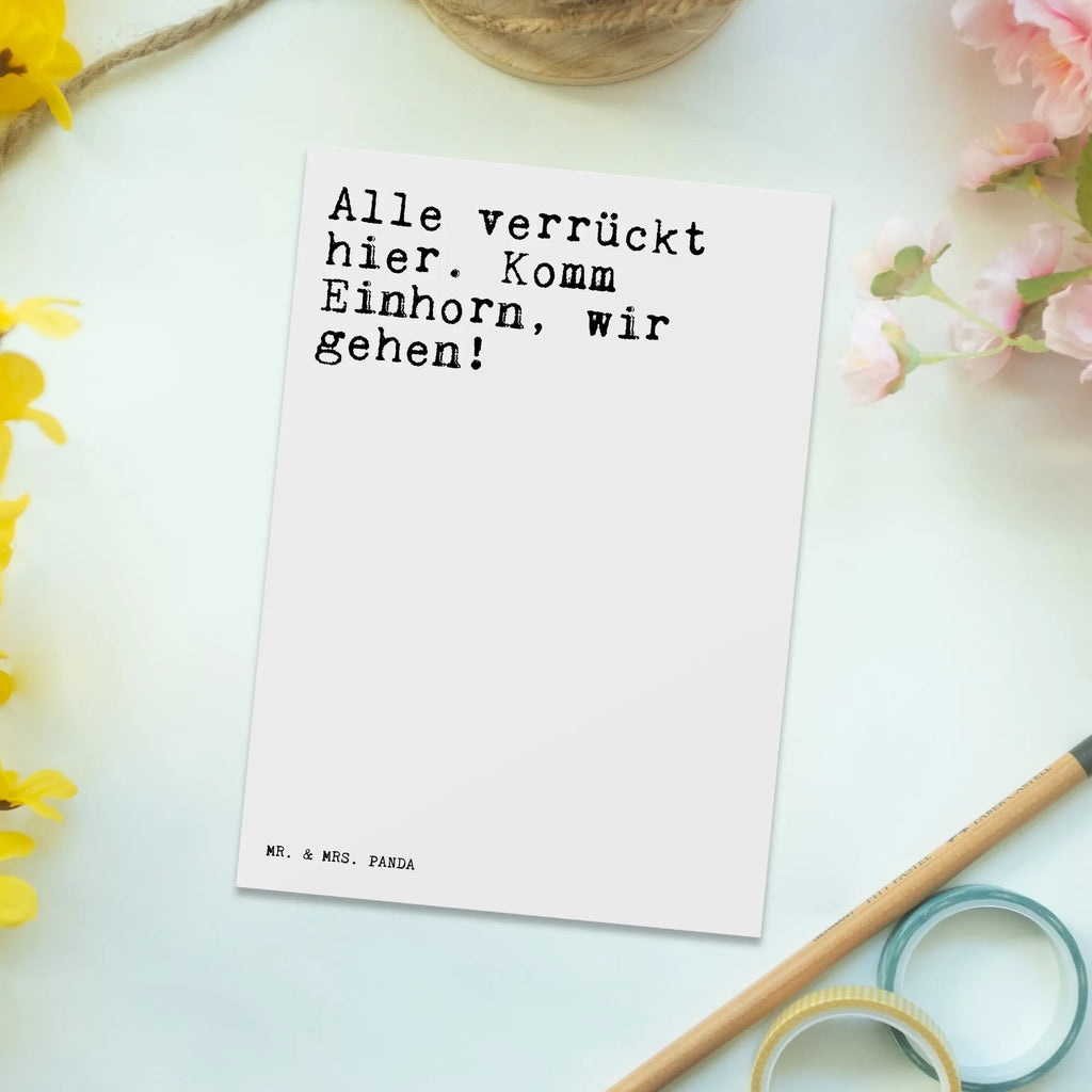 Postkarte Alle verrückt hier. Komm... Postkarte, Karte, Geschenkkarte, Grußkarte, Einladung, Ansichtskarte, Geburtstagskarte, Einladungskarte, Dankeskarte, Ansichtskarten, Einladung Geburtstag, Einladungskarten Geburtstag, Spruch, Sprüche, lustige Sprüche, Weisheiten, Zitate, Spruch Geschenke, Spruch Sprüche Weisheiten Zitate Lustig Weisheit Worte