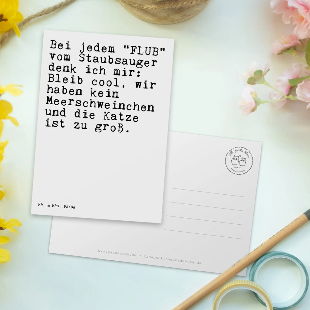 Postkarte Sprüche und Zitate Bei jedem "FLUB" vom Staubsauger denk ich mir: Bleib cool, wir haben kein Meerschweinchen und die Katze ist zu groß. Postkarte, Karte, Geschenkkarte, Grußkarte, Einladung, Ansichtskarte, Geburtstagskarte, Einladungskarte, Dankeskarte, Ansichtskarten, Einladung Geburtstag, Einladungskarten Geburtstag, Spruch, Sprüche, lustige Sprüche, Weisheiten, Zitate, Spruch Geschenke, Spruch Sprüche Weisheiten Zitate Lustig Weisheit Worte