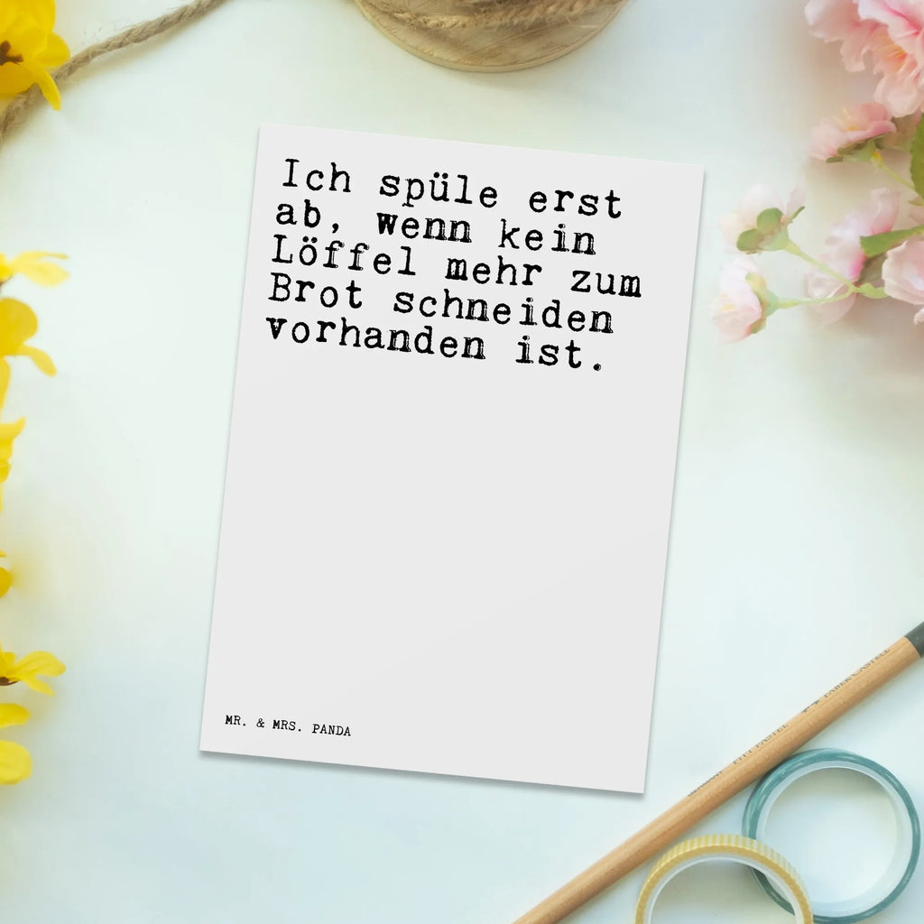 Postkarte Sprüche und Zitate Ich spüle erst ab, wenn kein Löffel mehr zum Brot schneiden vorhanden ist. Postkarte, Karte, Geschenkkarte, Grußkarte, Einladung, Ansichtskarte, Geburtstagskarte, Einladungskarte, Dankeskarte, Ansichtskarten, Einladung Geburtstag, Einladungskarten Geburtstag, Spruch, Sprüche, lustige Sprüche, Weisheiten, Zitate, Spruch Geschenke, Spruch Sprüche Weisheiten Zitate Lustig Weisheit Worte