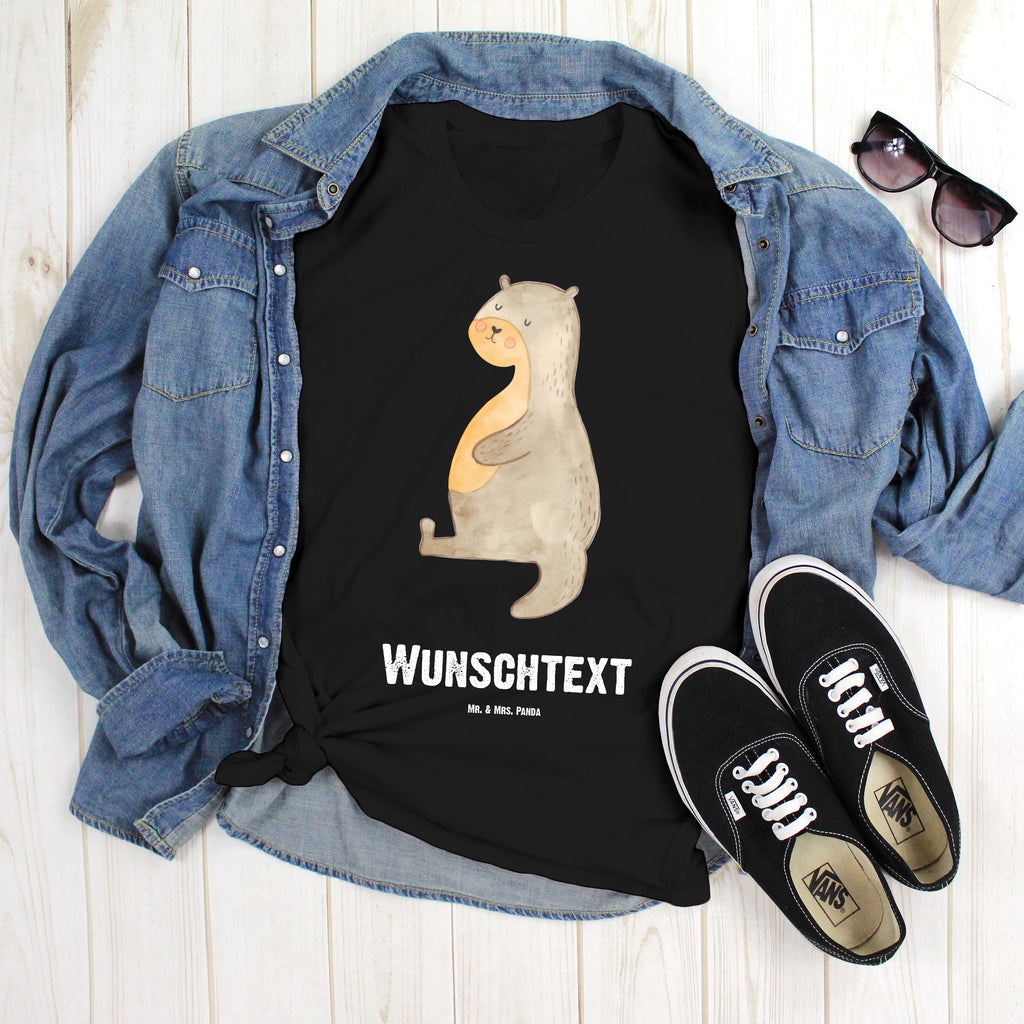 Personalisiertes T-Shirt Otter Bauch T-Shirt Personalisiert, T-Shirt mit Namen, T-Shirt mit Aufruck, Männer, Frauen, Otter, Fischotter, Seeotter, Otter Seeotter See Otter