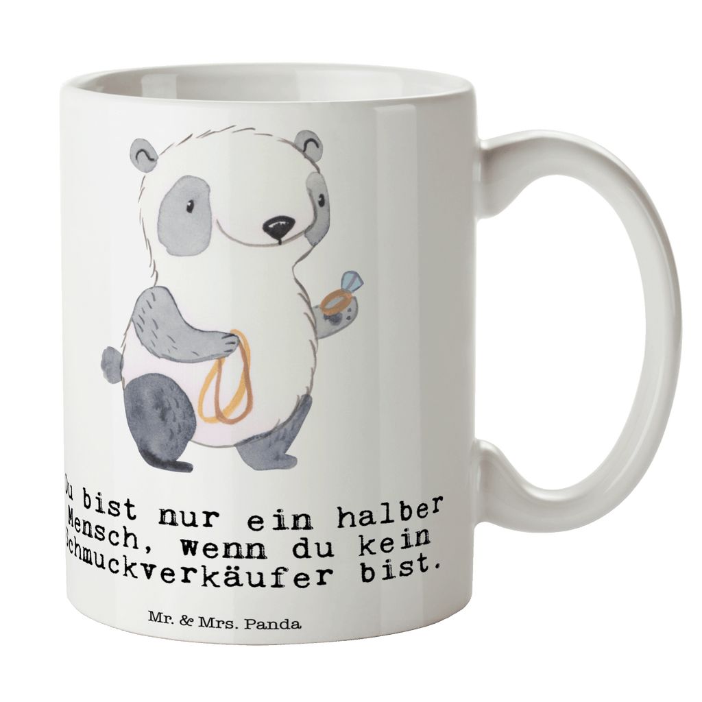 Tasse Schmuckverkäufer mit Herz Tasse, Kaffeetasse, Teetasse, Becher, Kaffeebecher, Teebecher, Keramiktasse, Porzellantasse, Büro Tasse, Geschenk Tasse, Tasse Sprüche, Tasse Motive, Kaffeetassen, Tasse bedrucken, Designer Tasse, Cappuccino Tassen, Schöne Teetassen, Beruf, Ausbildung, Jubiläum, Abschied, Rente, Kollege, Kollegin, Geschenk, Schenken, Arbeitskollege, Mitarbeiter, Firma, Danke, Dankeschön, Schmuckverkäufer, Juwelier, Goldschmied, Schmied, Schmuckwarenhändler, Schmuckgeschäft, Eröffnung