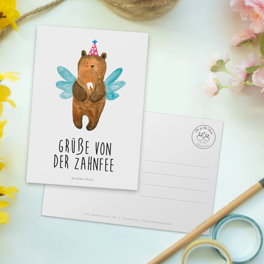 Postkarte Bär Zahnfee Postkarte, Karte, Geschenkkarte, Grußkarte, Einladung, Ansichtskarte, Geburtstagskarte, Einladungskarte, Dankeskarte, Ansichtskarten, Einladung Geburtstag, Einladungskarten Geburtstag, Bär, Teddy, Teddybär, Zahnfee, Fee, Milchzahn, Erster Zahn