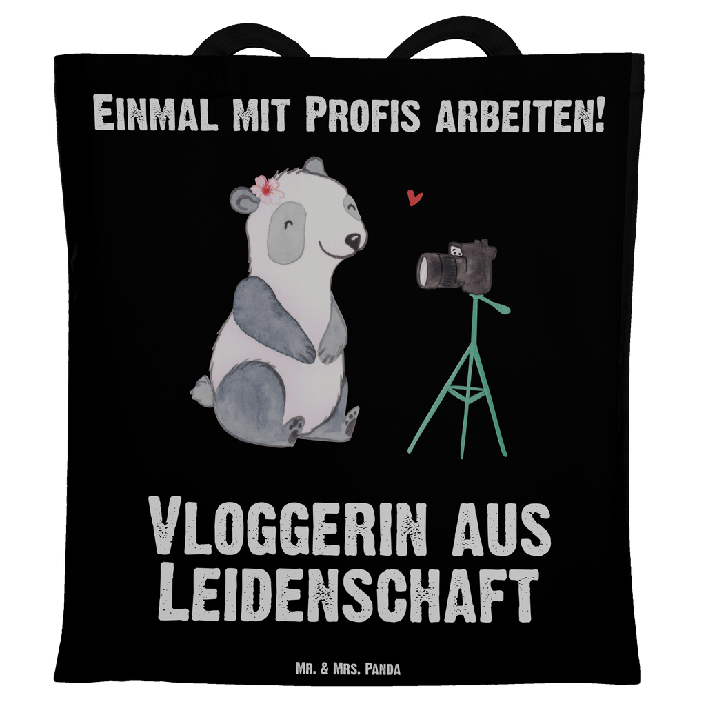 Tragetasche Vloggerin aus Leidenschaft Beuteltasche, Beutel, Einkaufstasche, Jutebeutel, Stoffbeutel, Tasche, Shopper, Umhängetasche, Strandtasche, Schultertasche, Stofftasche, Tragetasche, Badetasche, Jutetasche, Einkaufstüte, Laptoptasche, Beruf, Ausbildung, Jubiläum, Abschied, Rente, Kollege, Kollegin, Geschenk, Schenken, Arbeitskollege, Mitarbeiter, Firma, Danke, Dankeschön