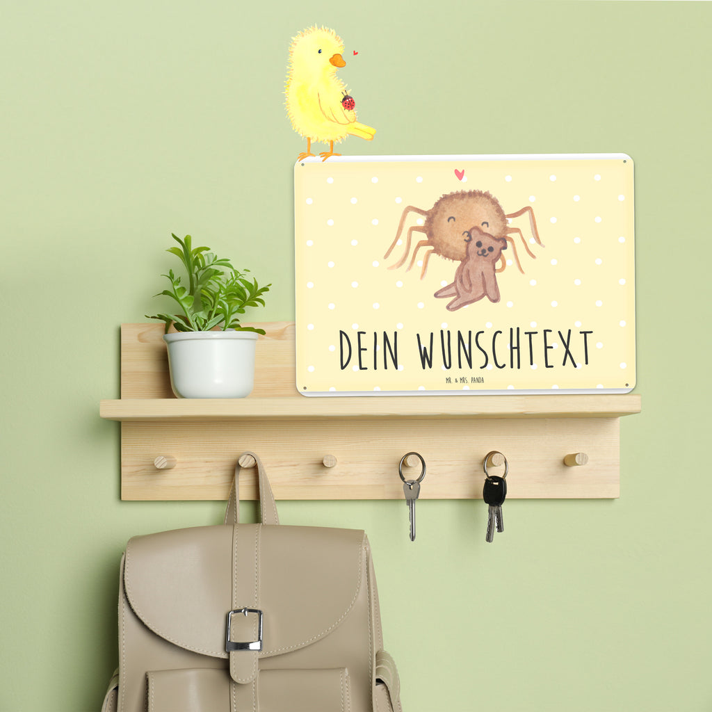 Personalisiertes Blechschild Spinne Agathe Teddy Blechschild, Metallschild, Geschenk Schild, Schild, Magnet-Metall-Schild, Deko Schild, Wandschild, Wand-Dekoration, Türschild, Spinne Agathe, Spinne, Agathe, Videos, Merchandise, Freundschaft, Liebesgeschenk, Verliebt, Liebesbeweis, Teddy, Treue, Miteinander, Dankeschön