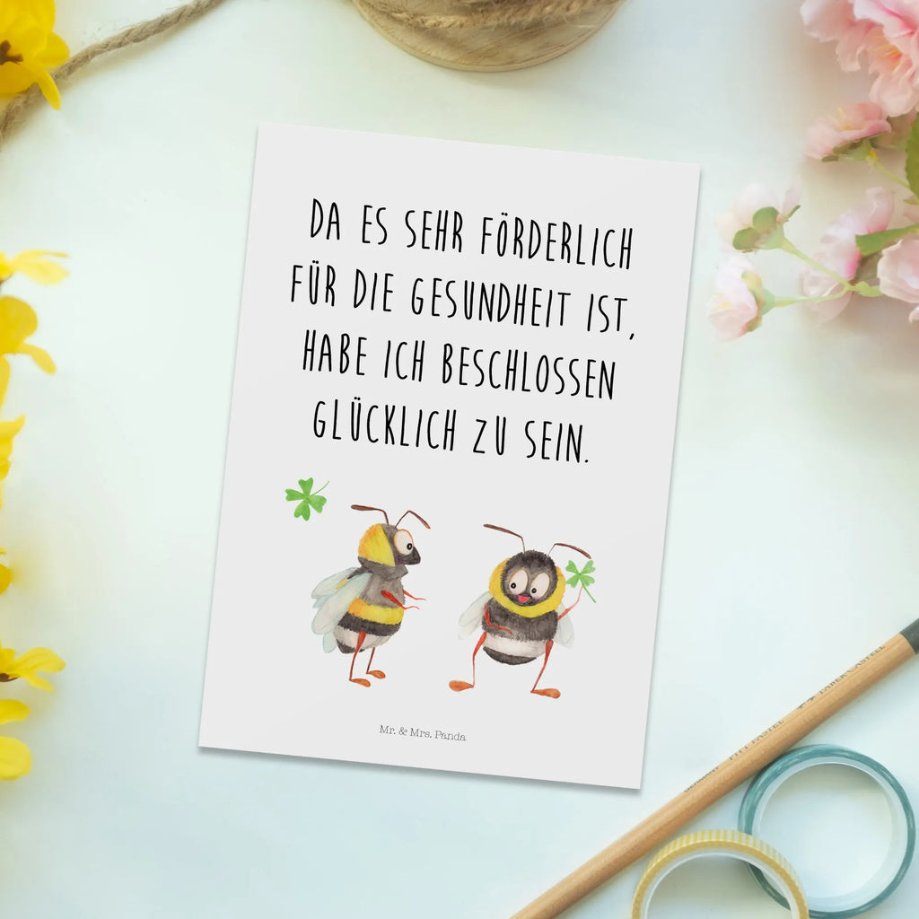 Postkarte Hummeln Kleeblatt Postkarte, Karte, Geschenkkarte, Grußkarte, Einladung, Ansichtskarte, Geburtstagskarte, Einladungskarte, Dankeskarte, Ansichtskarten, Einladung Geburtstag, Einladungskarten Geburtstag, Tiermotive, Gute Laune, lustige Sprüche, Tiere, Hummel, Biene, Spruch positiv, Biene Deko, Spruch schön, glücklich sein, glücklich werden, Spruch fröhlich