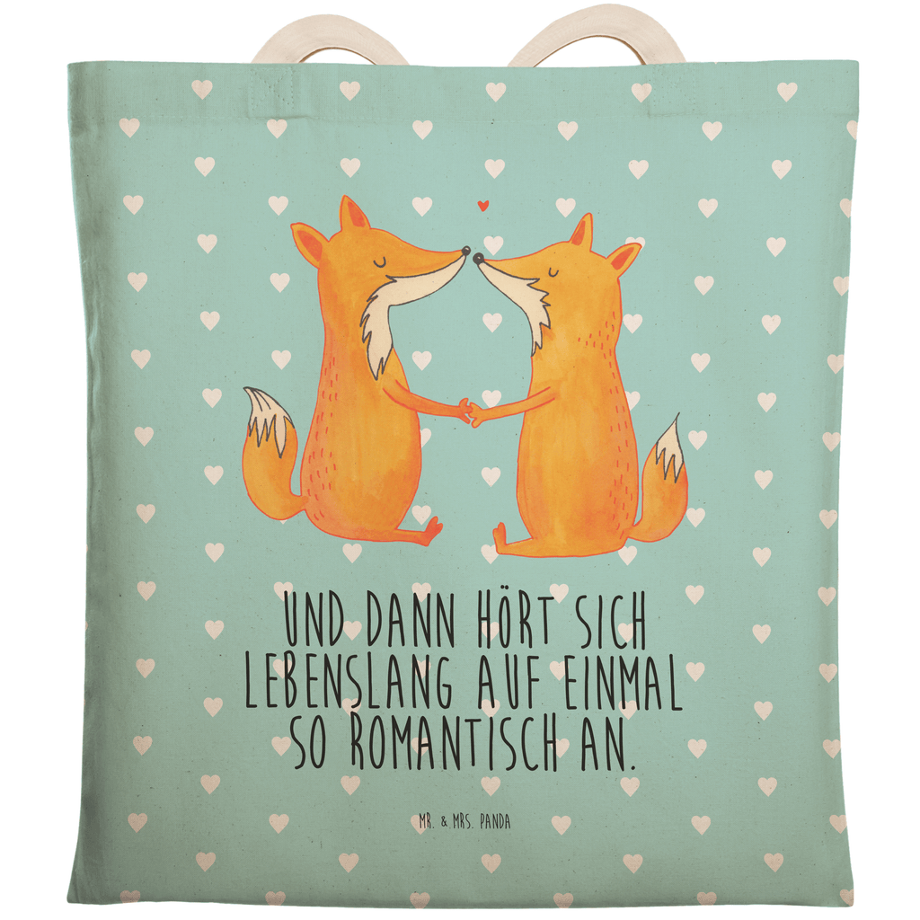 Einkaufstasche Füchse Liebe Tragetasche, Tasche, Beutel, Stofftasche, Baumwolltasche, Umhängetasche, Shopper, Einkaufstasche, Beuteltasche, Fuchs, Füchse, Fox, Liebe, Liebespaar, Paar, Partner, Freundin, Freund, Ehe, Verlobte, Ehemann, Ehefrau, Liebesbeweis