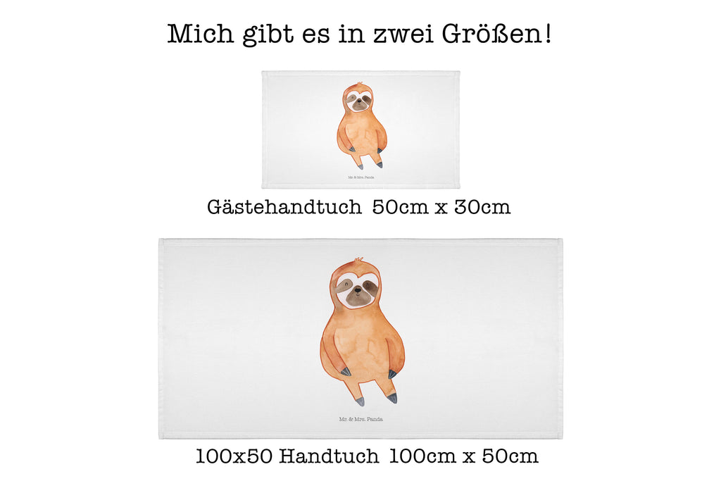 Handtuch Faultier Zufrieden Gästetuch, Reisehandtuch, Sport Handtuch, Frottier, Kinder Handtuch, Faultier, Faultier Geschenk, Faultier Deko, Faultiere, faul, Lieblingstier, Pause, relaxen, Glück, glücklich, zufrieden, happy, Zufriedenheit, Gelassenheit, Ruhe, Frieden