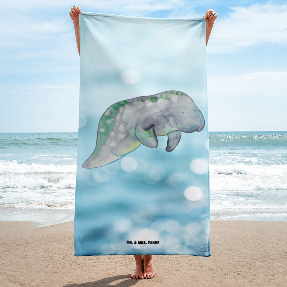 XL Badehandtuch Seekuh chillt Handtuch, Badetuch, Duschtuch, Strandtuch, Saunatuch, Meerestiere, Meer, Urlaub, Seekuh, Seekühe, Diät, Abnehmen, Zucker, Diätwahn, Essen, Süßigkeiten