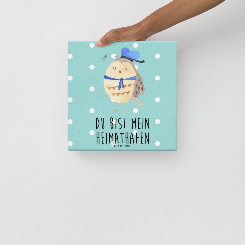 Leinwand Bild Eule Matrosen Leinwand, Bild, Kunstdruck, Wanddeko, Dekoration, Eule, Eule Spruch, Eule Deko, Owl, Wortspiel lustig, Matrose, Freundin, Ehe, Seefahrer, Heimathafen, Hochzeitstag Geschenk