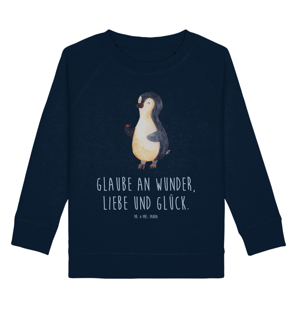 Organic Kinder Pullover Pinguin Marienkäfer Kinder Pullover, Kinder Sweatshirt, Jungen, Mädchen, Pinguin, Pinguine, Marienkäfer, Liebe, Wunder, Glück, Freude, Lebensfreude