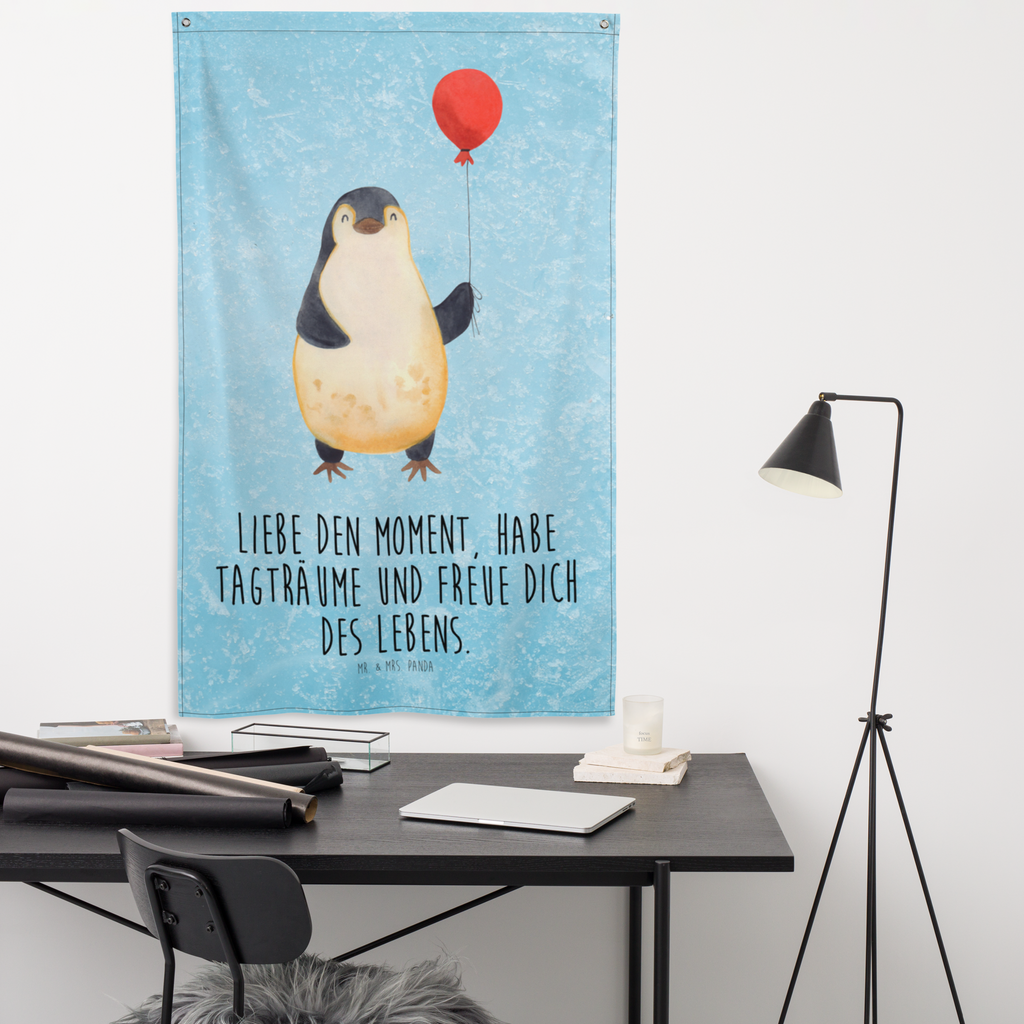 Wandteppich Pinguin Luftballon Wandbehang, Dekoration, Boho, Wandteppich, Wandtuch, Wanddeko, Tapisserie, Tapestry, Wandbild, Textil-Kunst, Schmuck-Wandbehang, Wand Deko, Kinderzimmer, Kinderzimmer Wand, Kinderzimmer Deko, Kinderzimmer Wanddeko, Pinguin, Pinguine, Luftballon, Tagträume, Lebenslust, Geschenk Freundin, Geschenkidee, beste Freundin, Motivation, Neustart, neues Leben, Liebe, Glück