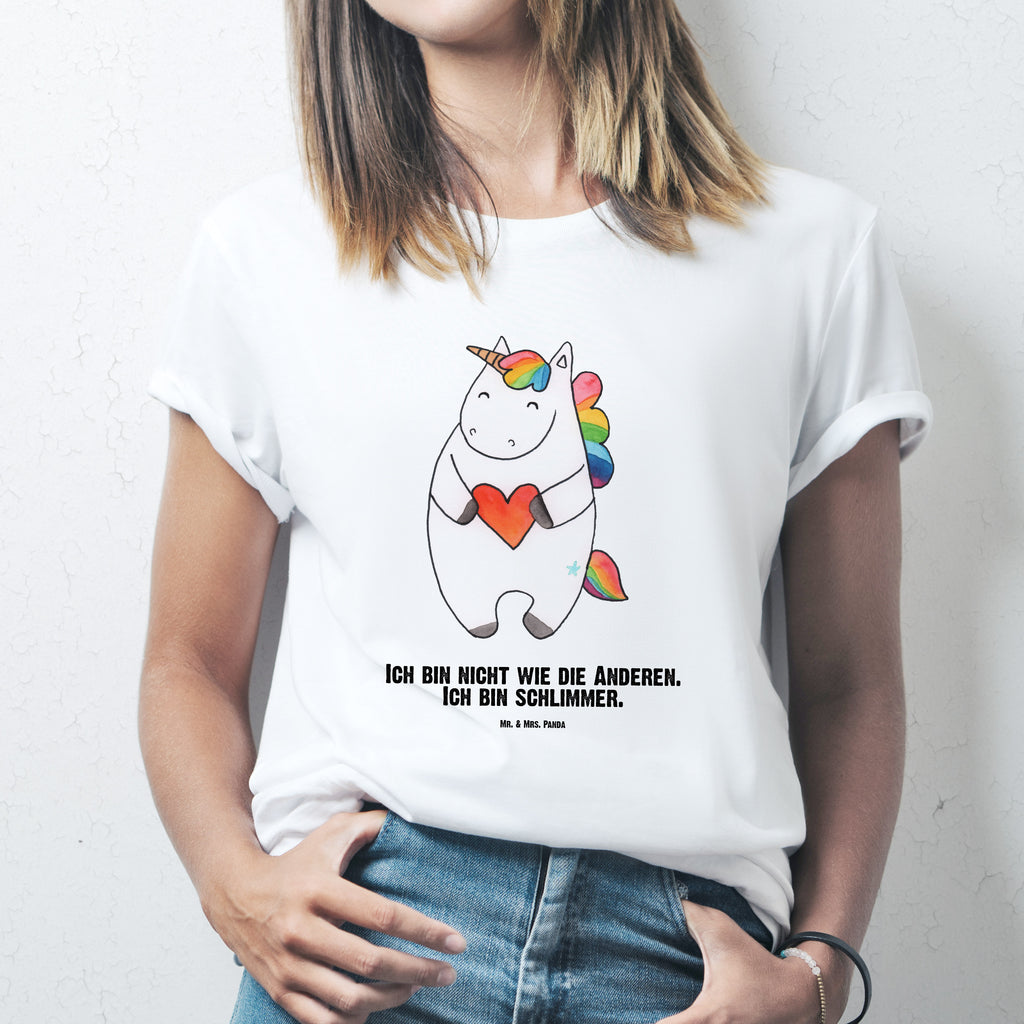 Personalisiertes T-Shirt Einhorn Herz T-Shirt Personalisiert, T-Shirt mit Namen, T-Shirt mit Aufruck, Männer, Frauen, Wunschtext, Bedrucken, Einhorn, Einhörner, Einhorn Deko, Pegasus, Unicorn, Herz, schlimm, böse, witzig, lustig, Freundin, anders, bunt