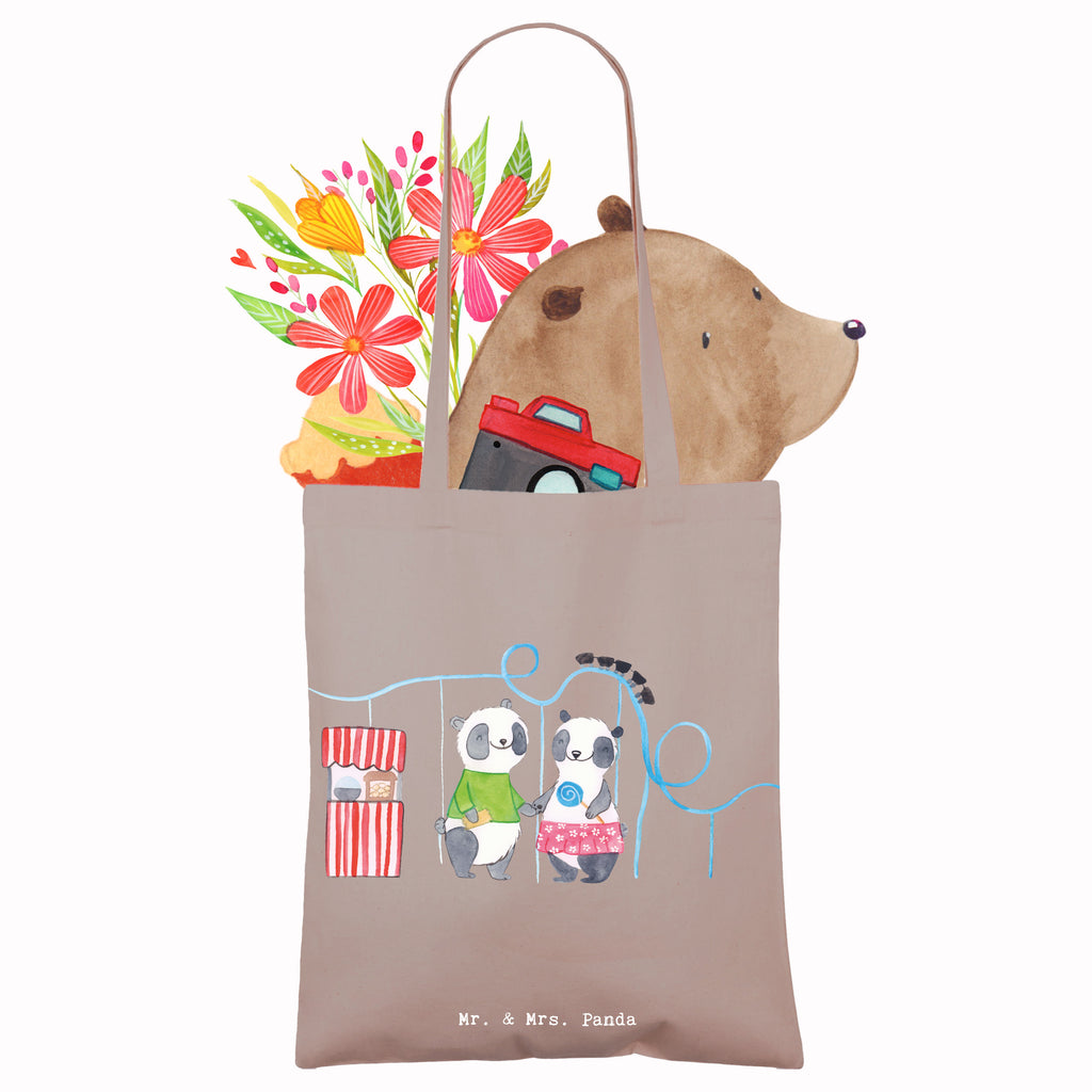 Tragetasche Pandas Freizeitpark besuchen Beuteltasche, Beutel, Einkaufstasche, Jutebeutel, Stoffbeutel, Tasche, Shopper, Umhängetasche, Strandtasche, Schultertasche, Stofftasche, Tragetasche, Badetasche, Jutetasche, Einkaufstüte, Laptoptasche, Geschenk, Sport, Sportart, Hobby, Schenken, Danke, Dankeschön, Auszeichnung, Gewinn, Sportler, Freizeitpark besuchen, Achterbahn fahren