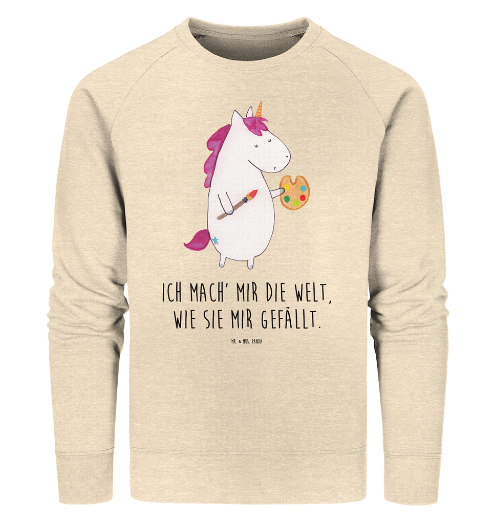 Organic Pullover Einhorn Künstler Pullover, Pullover Männer, Pullover Frauen, Sweatshirt, Sweatshirt Männer, Sweatshirt Frauen, Unisex, Einhorn, Einhörner, Einhorn Deko, Pegasus, Unicorn, Englisch, Künstler, Artist, Malen, Zeichnen, Welt, Farbe, Stift, Pinsel, Geschenk, Maler