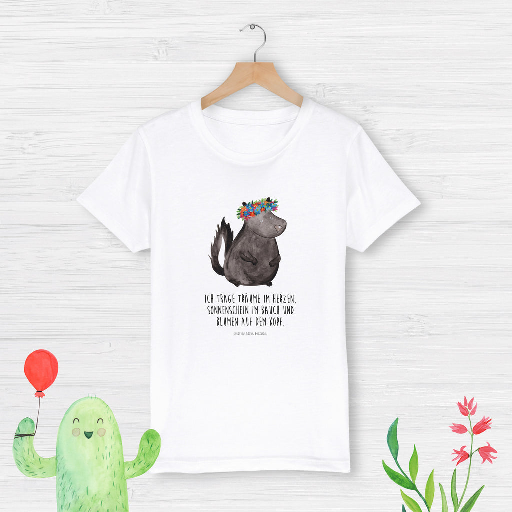 Organic Kinder T-Shirt Stinktier Mädchen Kinder T-Shirt, Kinder T-Shirt Mädchen, Kinder T-Shirt Jungen, Stinktier, Skunk, Wildtier, Raubtier, Stinker, Stinki, Yoga, Namaste, Lebe, Liebe, Lache