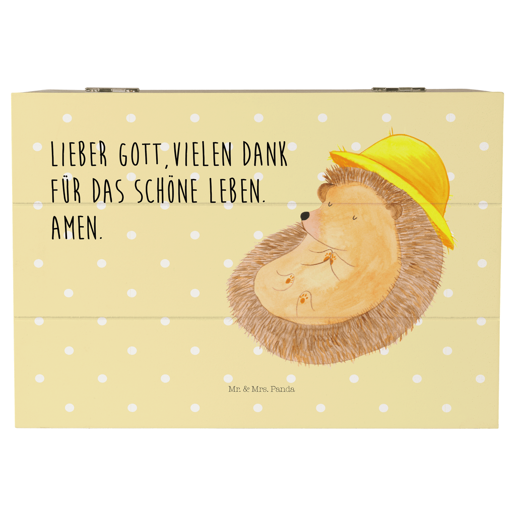 Holzkiste Igel betet Holzkiste, Kiste, Schatzkiste, Truhe, Schatulle, XXL, Erinnerungsbox, Erinnerungskiste, Dekokiste, Aufbewahrungsbox, Geschenkbox, Geschenkdose, Tiermotive, Gute Laune, lustige Sprüche, Tiere, Igel, Igel mit Hut, Sonnenhut, Gott, Amen, beten, Leben, Dankbarkeit, Dankbar sein, dankbar, genießen