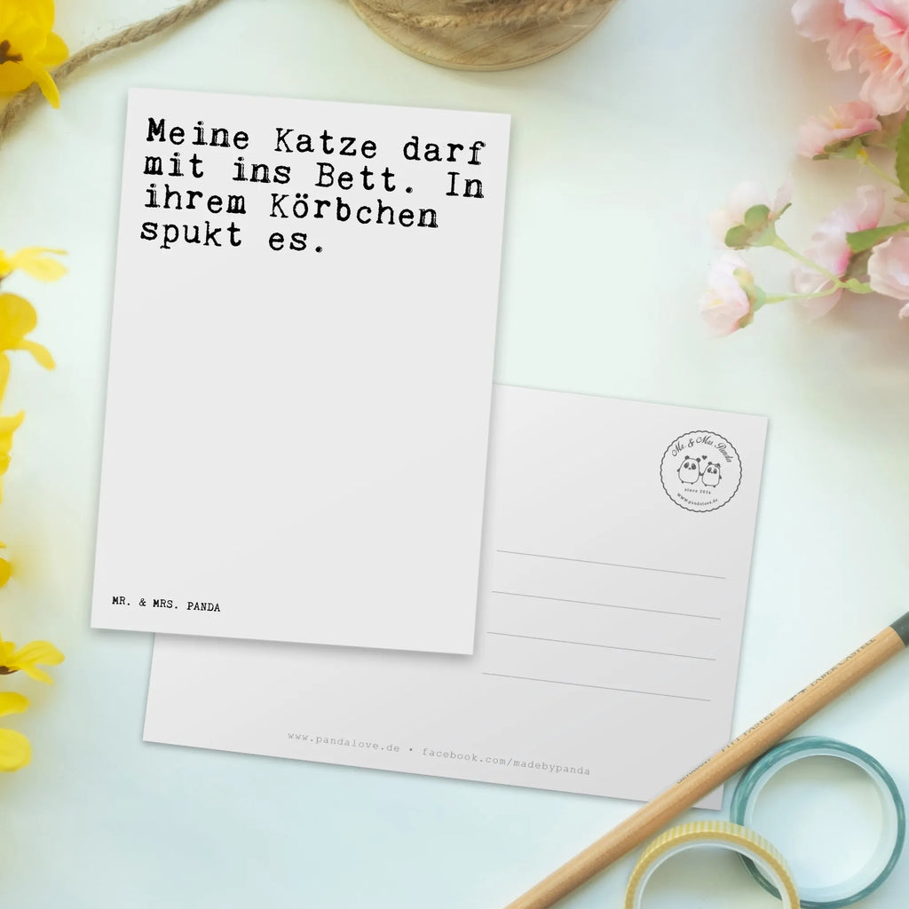 Postkarte Meine Katze darf mit... Postkarte, Karte, Geschenkkarte, Grußkarte, Einladung, Ansichtskarte, Geburtstagskarte, Einladungskarte, Dankeskarte, Ansichtskarten, Einladung Geburtstag, Einladungskarten Geburtstag, Spruch, Sprüche, lustige Sprüche, Weisheiten, Zitate, Spruch Geschenke, Spruch Sprüche Weisheiten Zitate Lustig Weisheit Worte